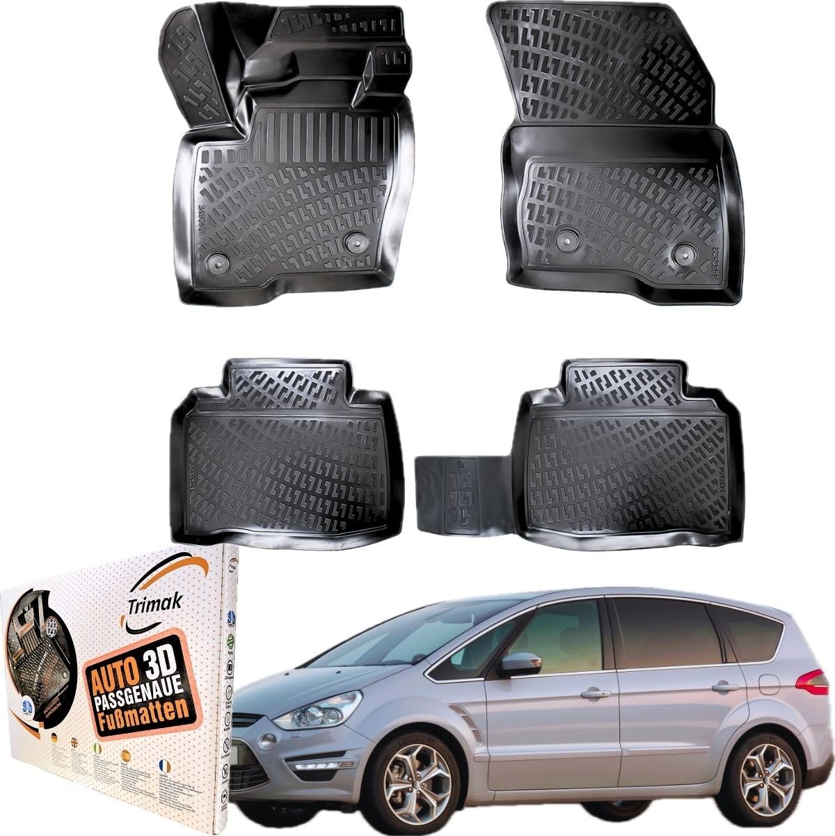 Trimak 3D Fussmatten für Ford S-Max 2015-2023
