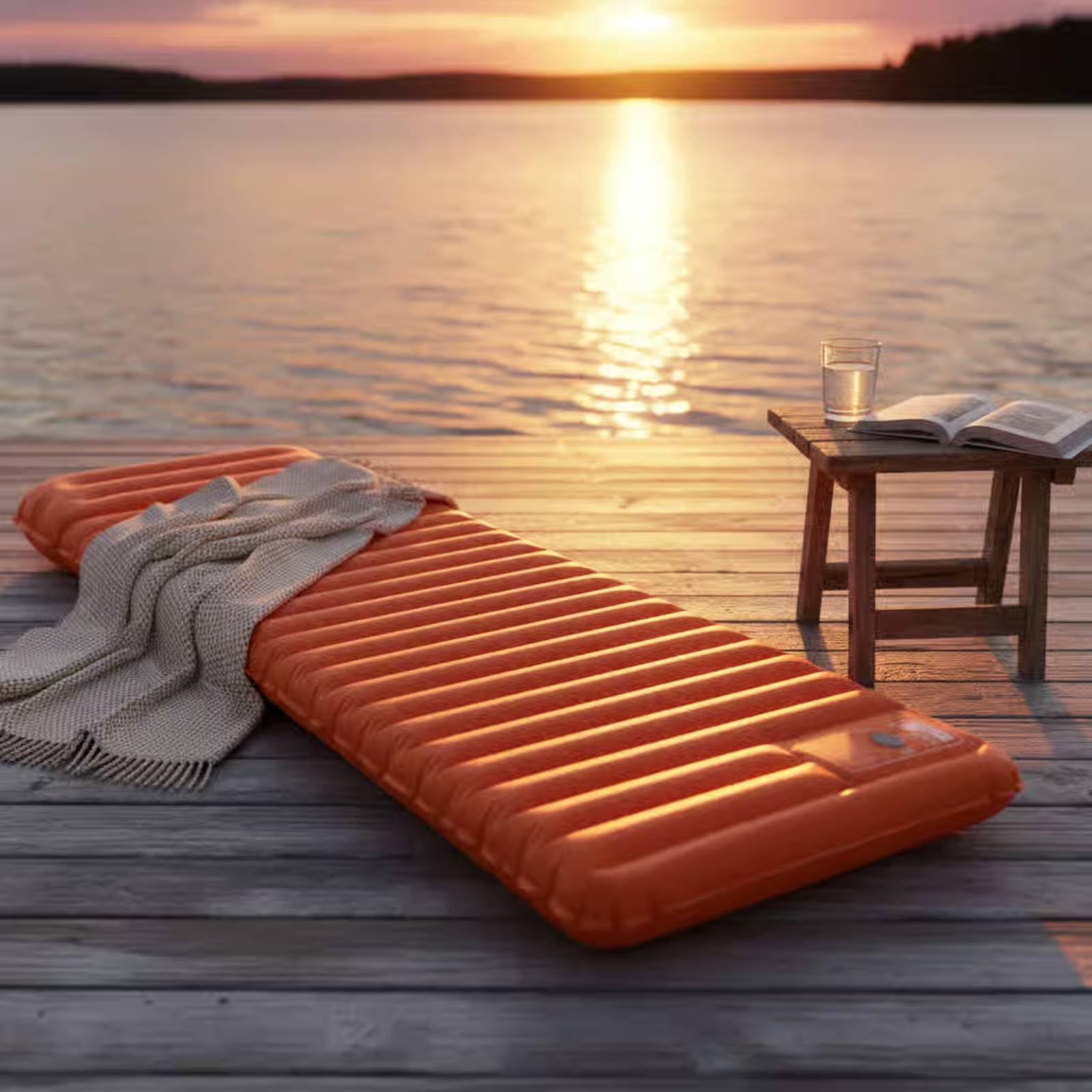 Matelas Gonflable de Camping TPU Matelas Autogonflant Imperméable Tapis de Couchage Portable pour Plage