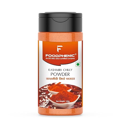 FoodPhenic Chile rojo de Cachemira (Lal Mirch) - Tarro coctelero en polvo, 125 gm4.4 oz