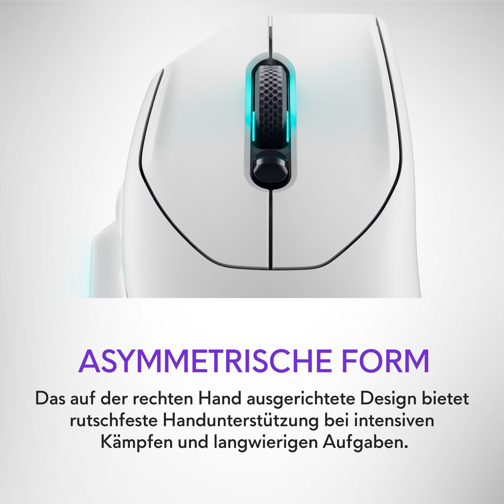 Alienware Gaming Mouse AW620M, 1 x USB Type A, 140 Stunden Akkulaufzeit | 26000 dpi, 1000 Hz Pollingrate, 7 programmierbare Tasten, 16,8 Mio. AlienFX-Beleuchtung, 99 g, 7,78 × 13,15 × 4,15 cm