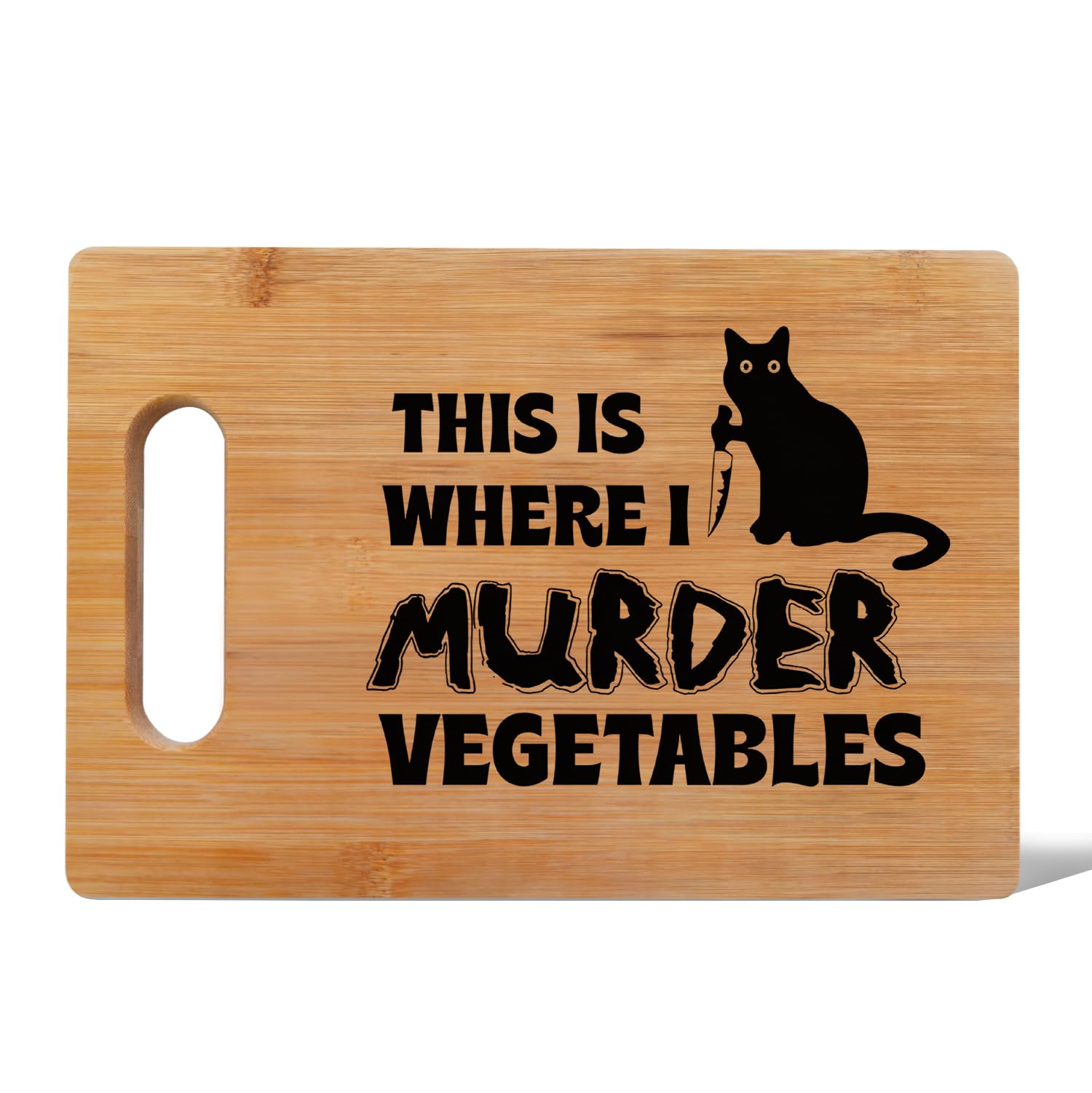 Lacama Funny Black Cat Kitchen Gifts for Women，Cute Cutting Board Appreciation Gift for Women Christmas Birthday, Vegetable Murder Cutting Chopping