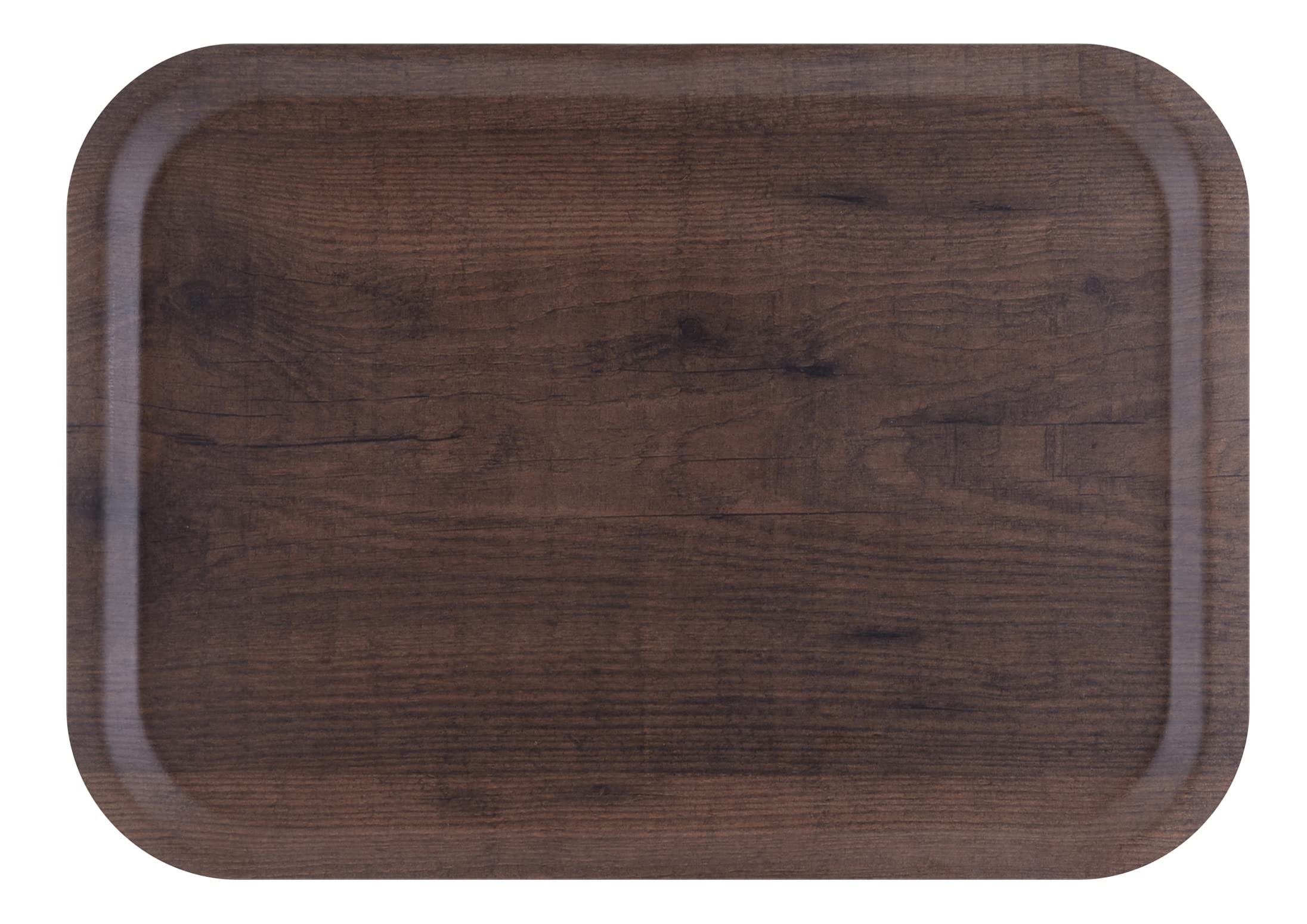 Puro Fast Food Style Serving Tray 37.5 x 26.5 cm Wood Effect Sof Touch Finish Sustainable Materials (Warm Vintage)