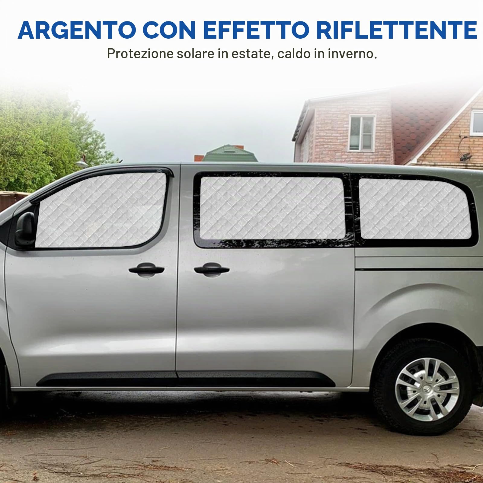 Parasole per Parabrezza Compatibile con Citroen Jumpy SpaceTourer Peugeot Expert Traveller Toyota Proace (LWB) 2017-2026 - Protezione per Parabrezza per Parasole, Finestra Cieca Termica Interna