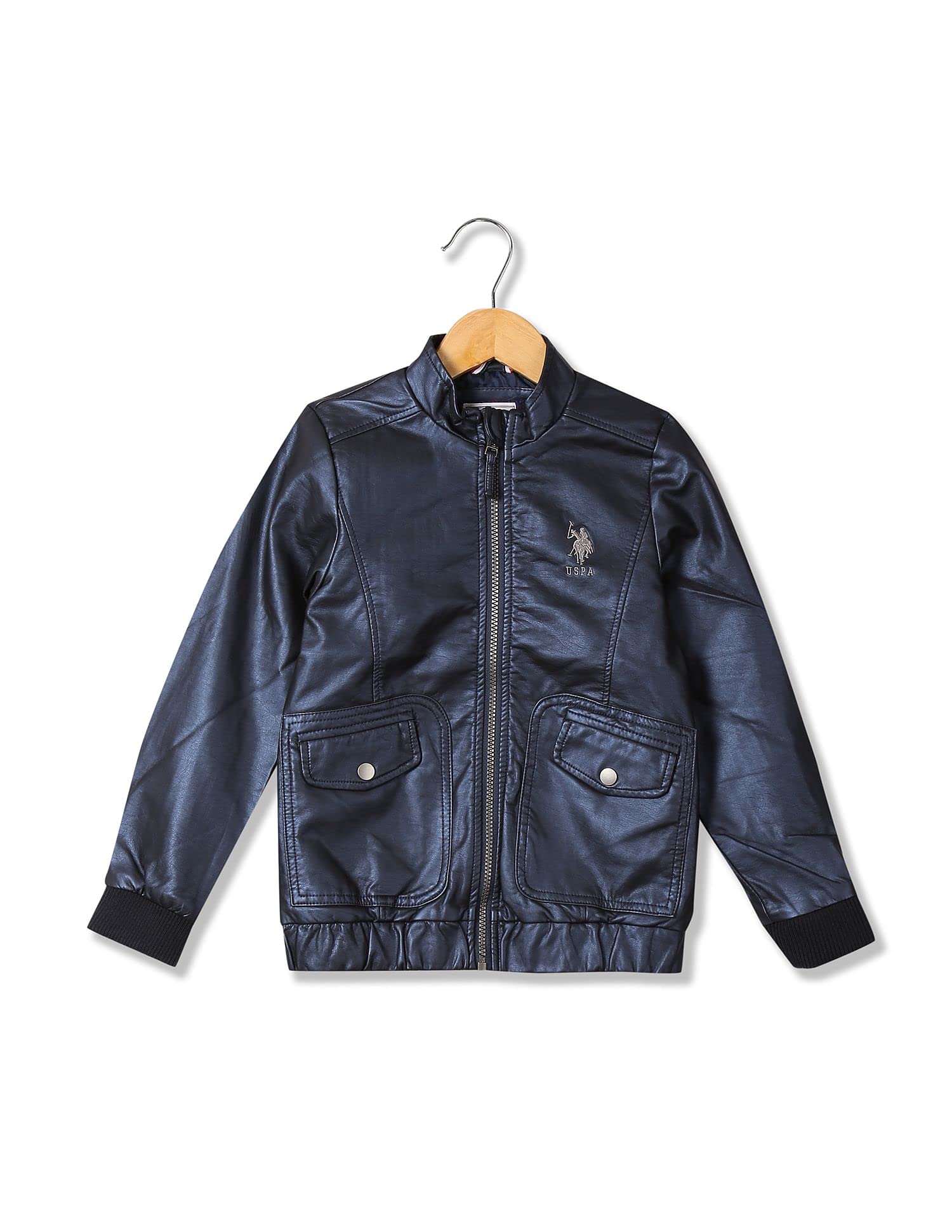 U.S. Polo ASSN. Girl's Cotton Standard Length Jacket (UGJK5179_Navy_24TFS 2-3 Years)