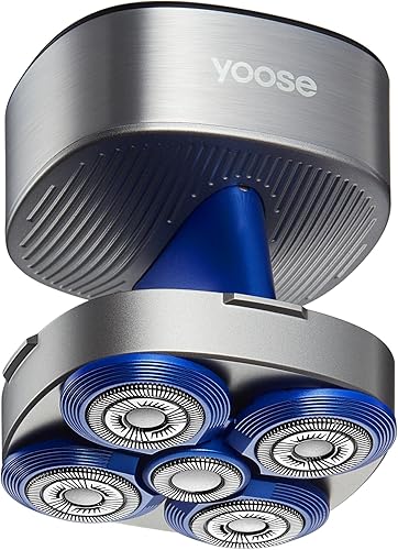 Miniatura 1 de yoose Afeitadoras de cabeza para hombres calvos, afeitadora de cabeza portátil, pantalla LED, IPX7 impermeable, afeitado húmedo y seco, afeitadoras