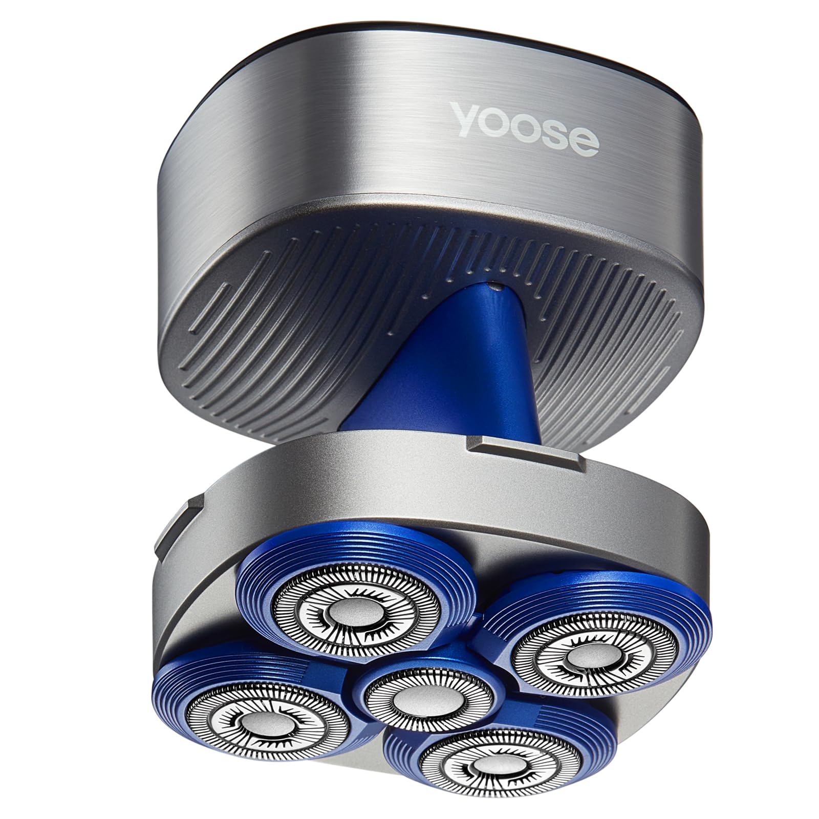 yoose Afeitadora Cabeza Hombre, IPX7 Maquina de Afeitar Hombre, Skin Close(Diseño Ergonómico, USB-C, 90 Min de Uso, 5 Cabezales Flotantes), Control PID Inteligente, Indicador de Batería, H5 Plateado
