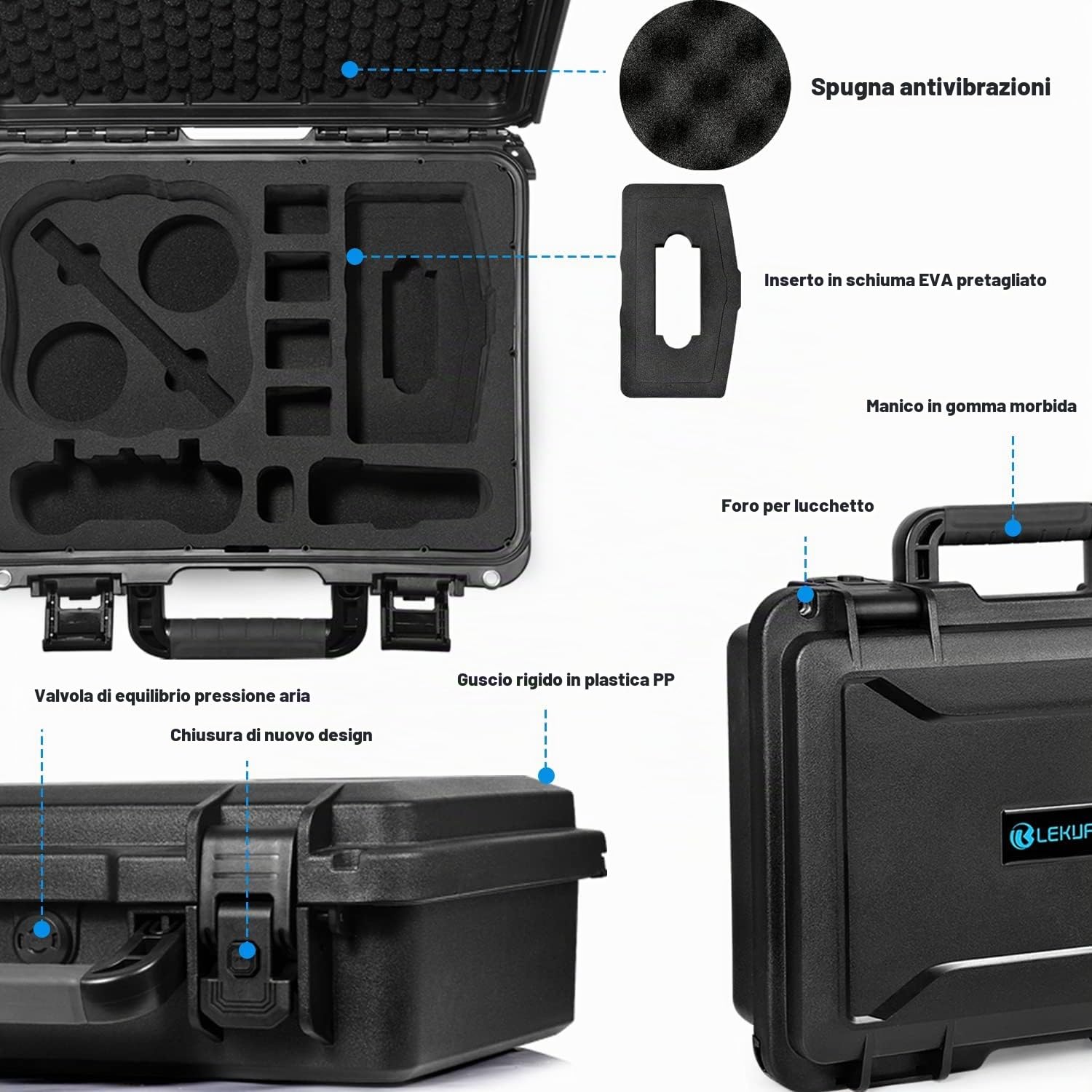 LEKUFEE Valigetta per DJI Avata 1 Explorer,Pro Combo,Fly Smart Combo,DJI Goggles 2/Goggles Integra/FPV Goggles V2 e Accessori (Solo Custodia)