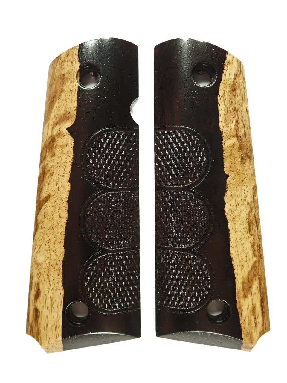 Amazon.com: Checkered African Blackwood Full Size 1911 Grips #199