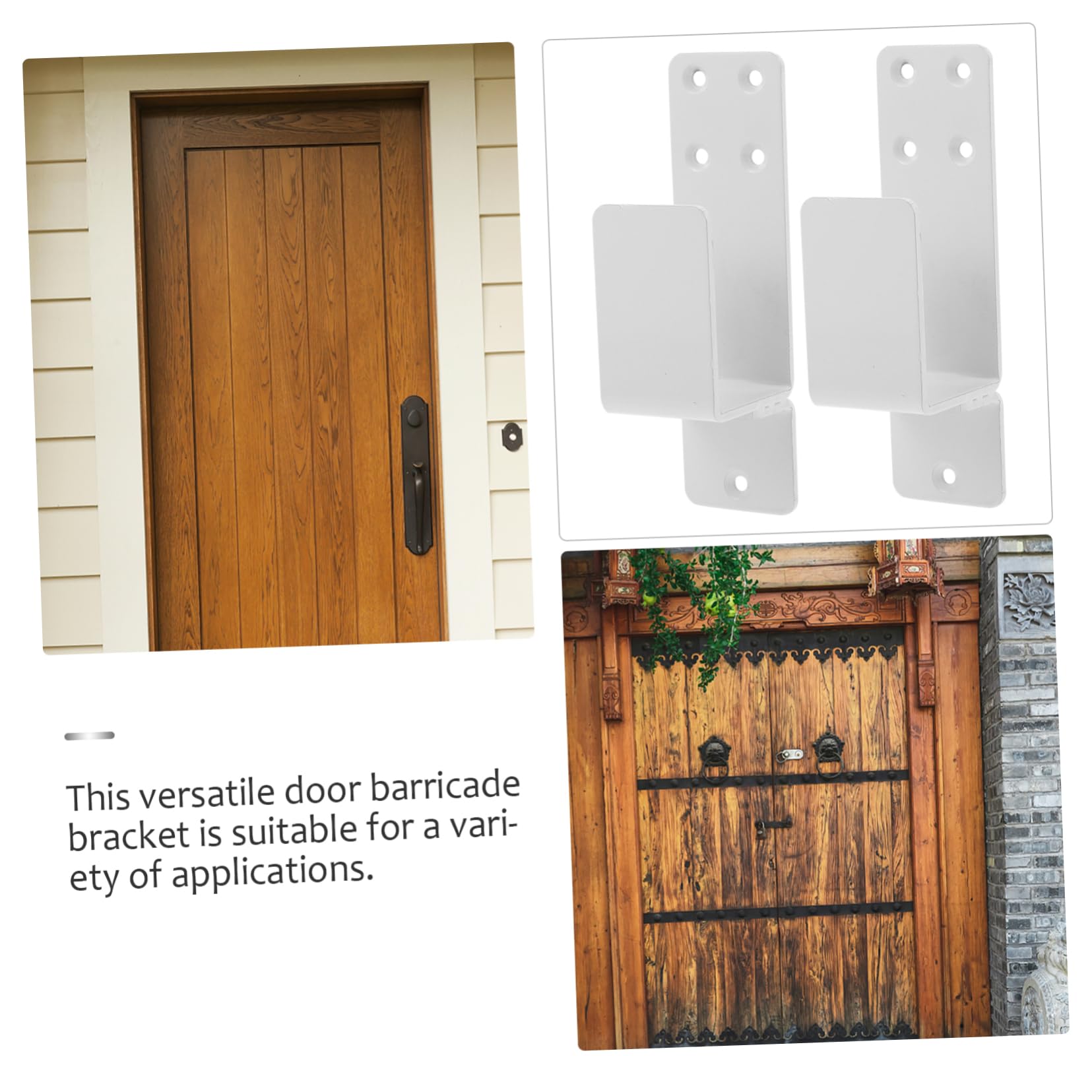 Sosoport Supports de Barrière de Sécurité en Acier Blanc Lot de 2 Résistants à Déformation Design Polyvalent pour Sécuriser L'entrée pour Porte