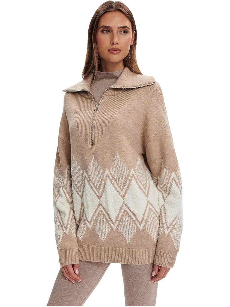 Taupe Varley Betty Jacquard 1/2 Zip