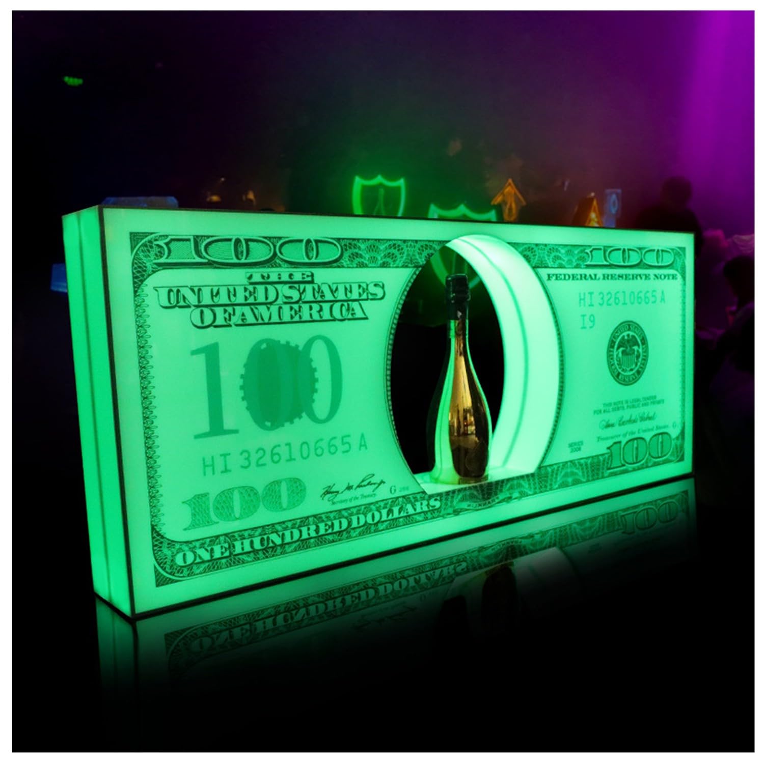 Portabottiglie Luminoso A LED, Espositore Per Bottiglie Di Vino Con Dollaro Luminoso, Porta Vino Da Cocktail Bar Commerciale/Discoteca/Villa/Festa Privata 85 * 42cm