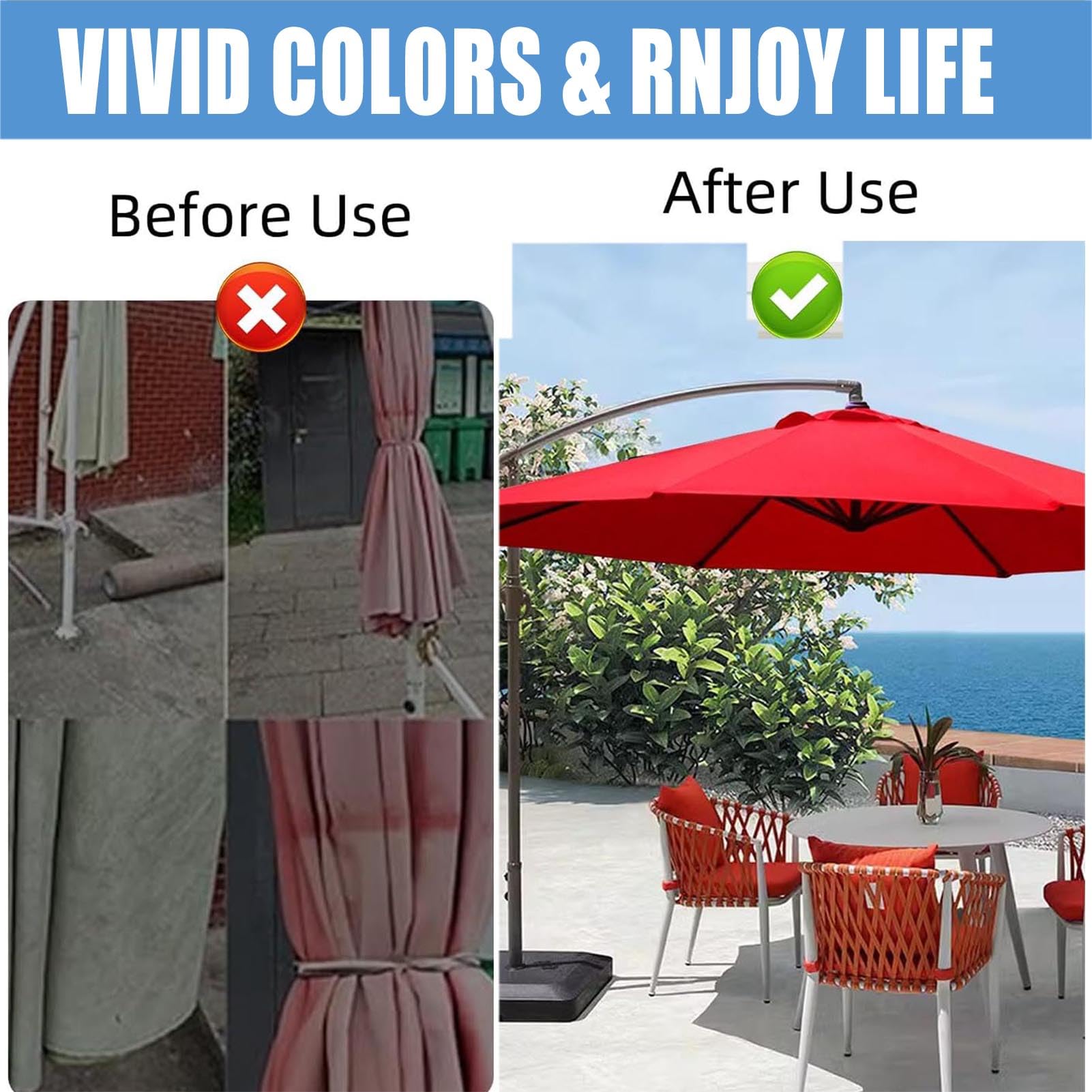 Telo Di Ricambio Per Ombrellone 2.7m/3.0m - Copertura Resistente Ai Raggi UV Per Giardino, Piscina E Cortile - Foto 10