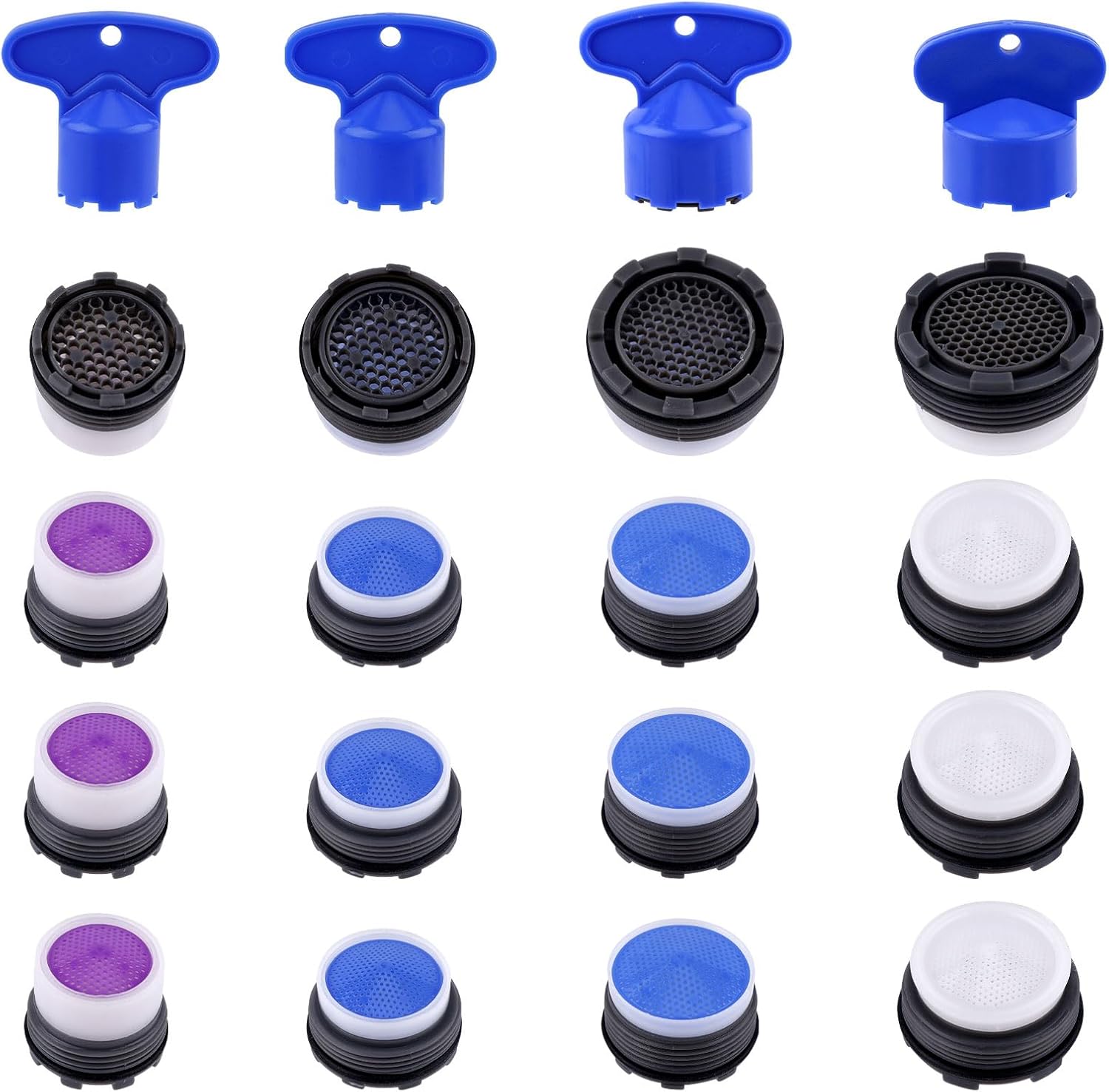 16pcs Faucet Aerators Plastic, Kitchen Faucet Bubbler Filter with 4pcs