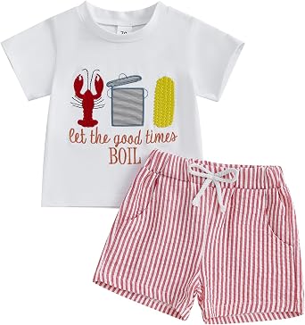 YINGISFITM Halloween Toddler Baby Boy Clothes Short Sleeve Pumpkin T Shirt Boy Shorts Cute Outfit Infant Boys Clothing Set
