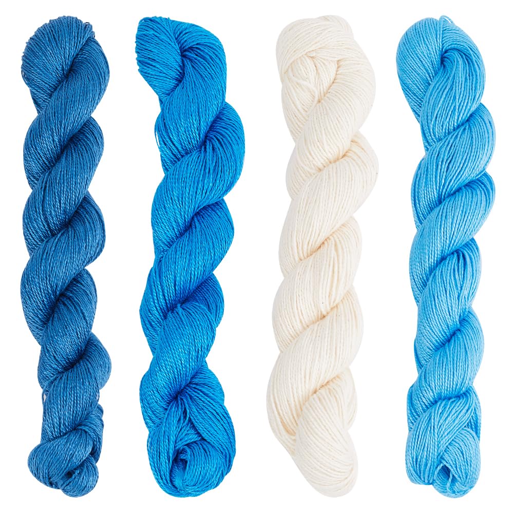 FREEBLOSS 4 Pcs Sashiko Thread Skein 100 Meters*4 Colors Cotton Embroidery Thread Japanese Quilting & Sashiko Kit Supplies