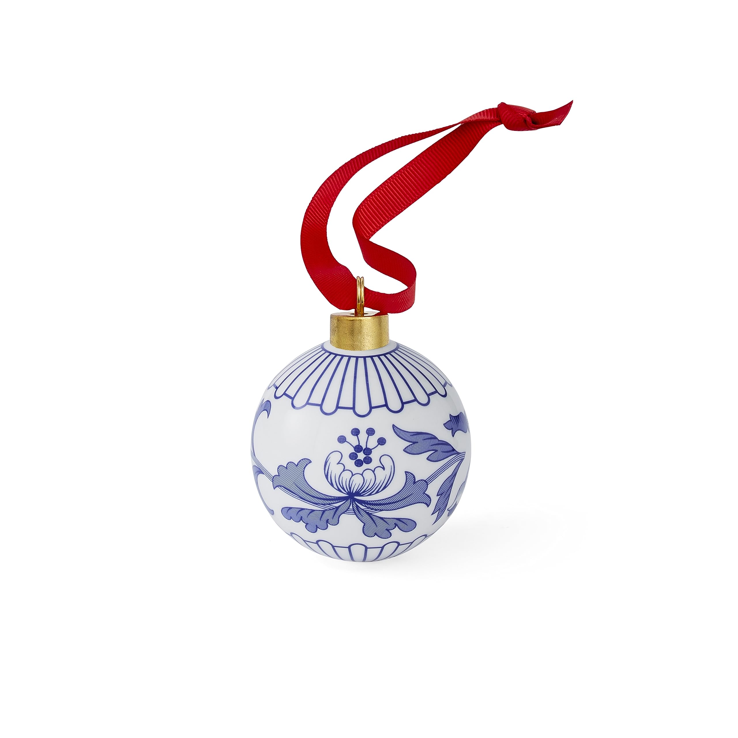 Blue Italian -Christmas Bauble - Florals Single