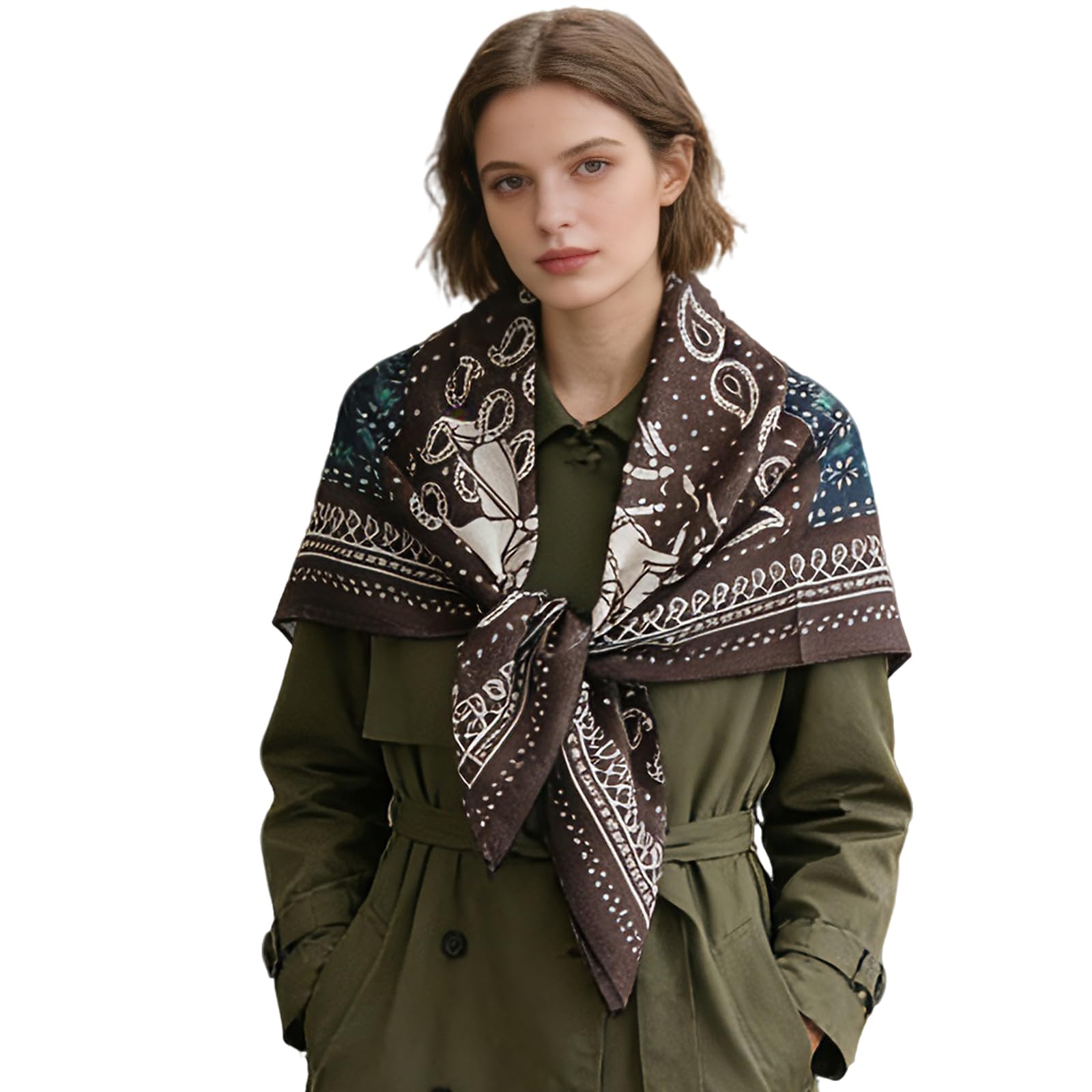 41" Large Square Scarf Hairscarf Fashion Scarves Hair Wrapping Scarfs Night Sleeping Headscarf for Women B06