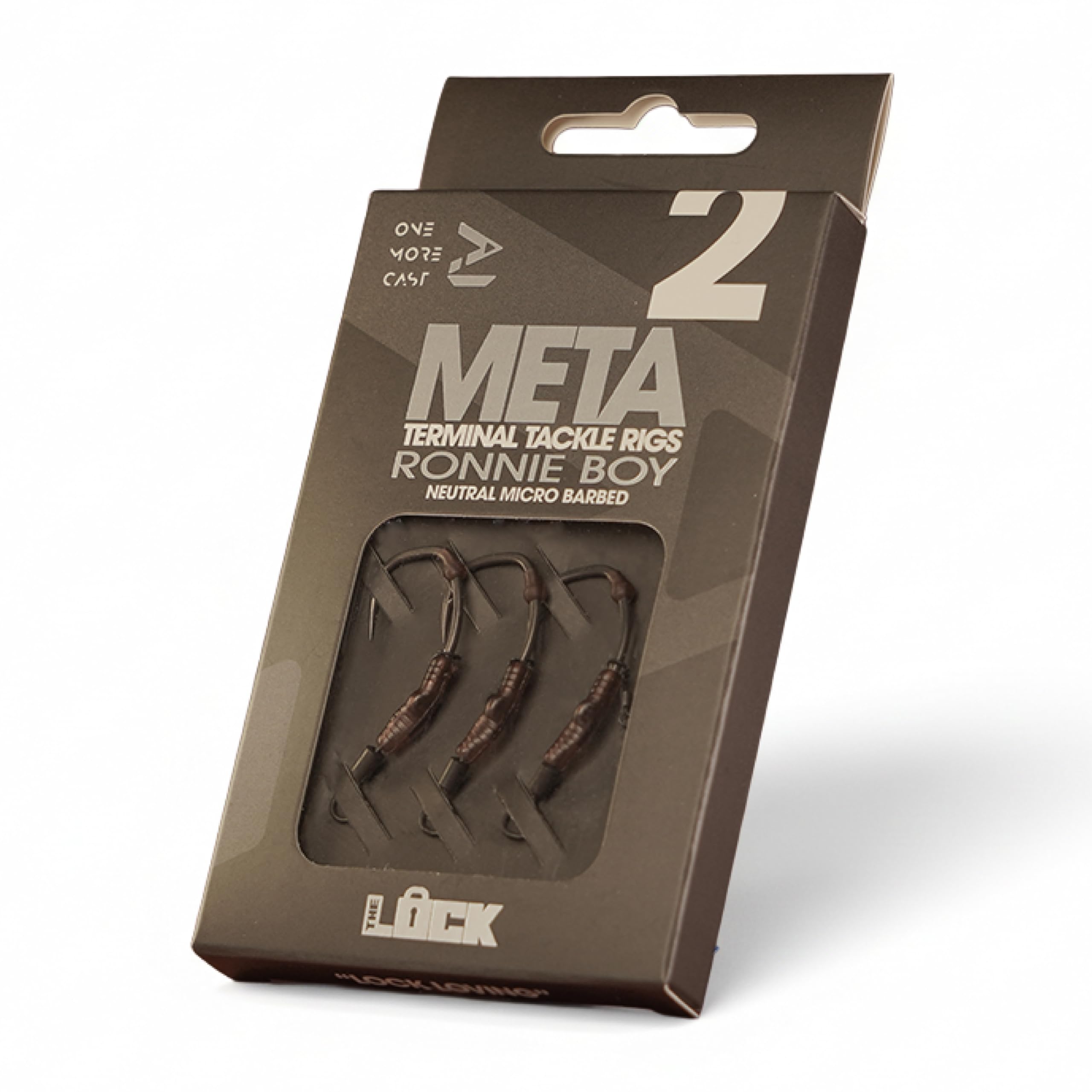 OMC Neutral Lock Hook Ronnie Boys Edition - Ready-Tied Spinner Rig with Lock Hook - Barbed & Barbless Options, Sizes 2, 4, 6 & 8 - META Carp Fishing Terminal Tackle