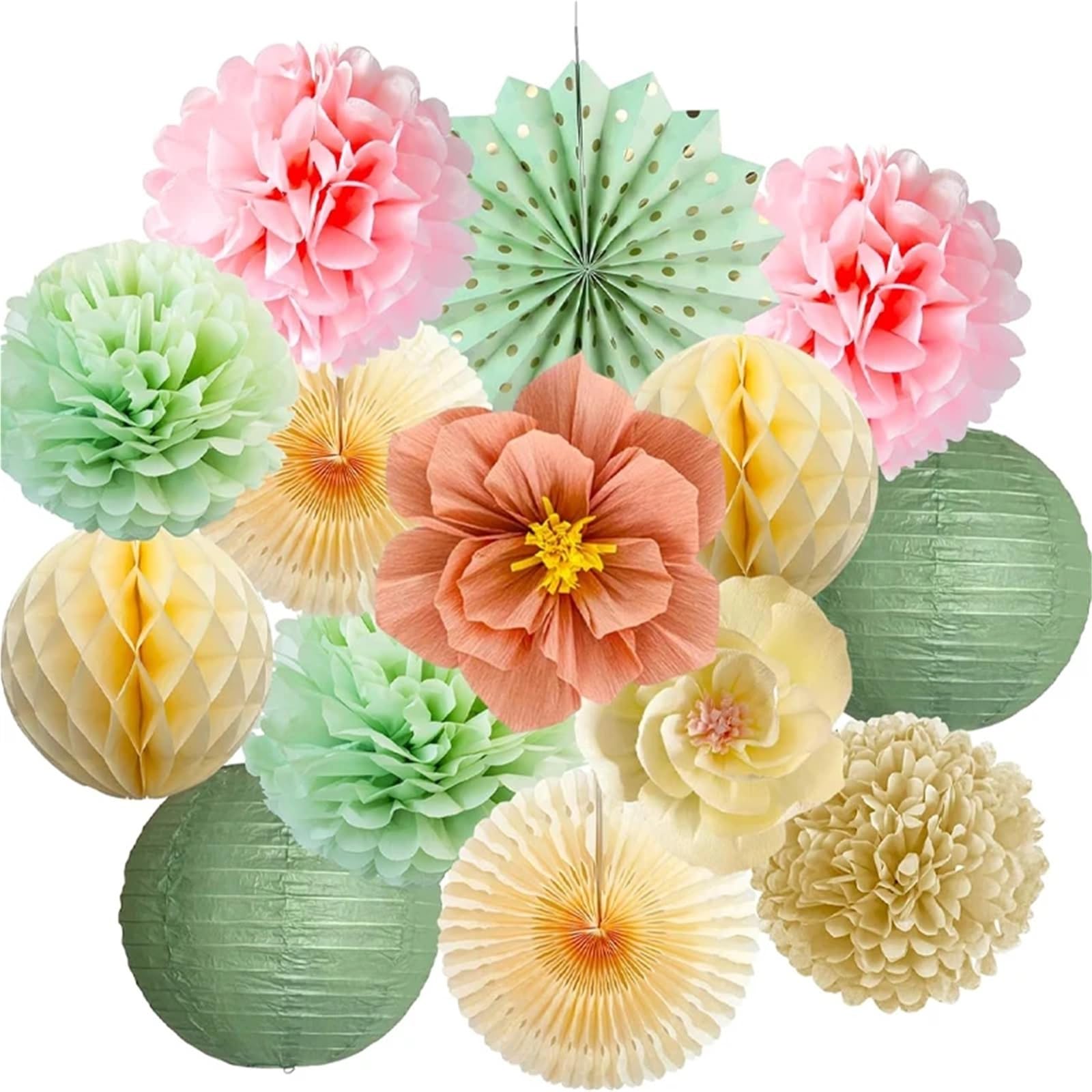 Paper Pompom Paper Lanterns Pom Poms Fans