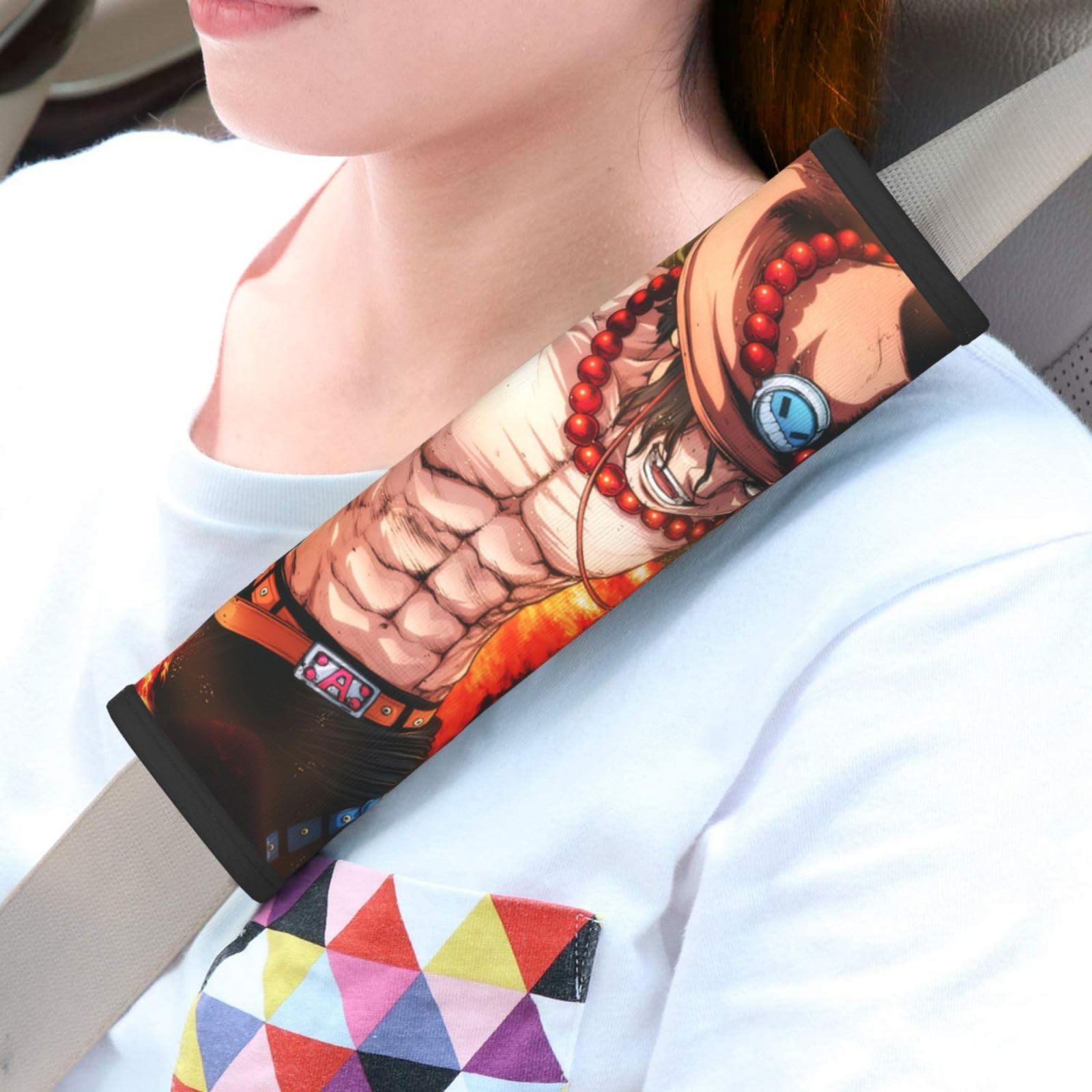 Amazon.co.jp: シートベルトカバー ワンピース エース 火拳 ONE