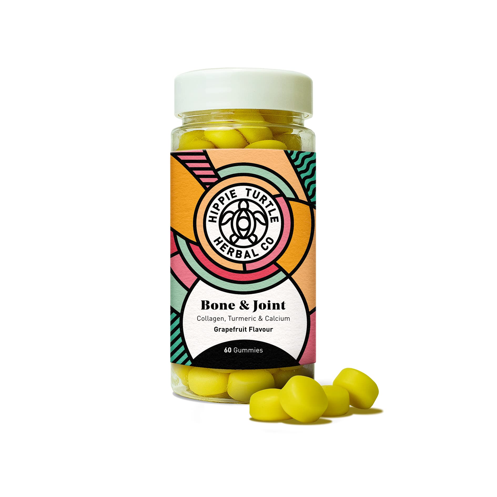 Hippie Turtle Herbal Co - Bone and Joint Gummies - Grapefruit Flavour - 60 Gummies - Bone and Joint Supplements - Chewy Supplements - Multivitamin Blend