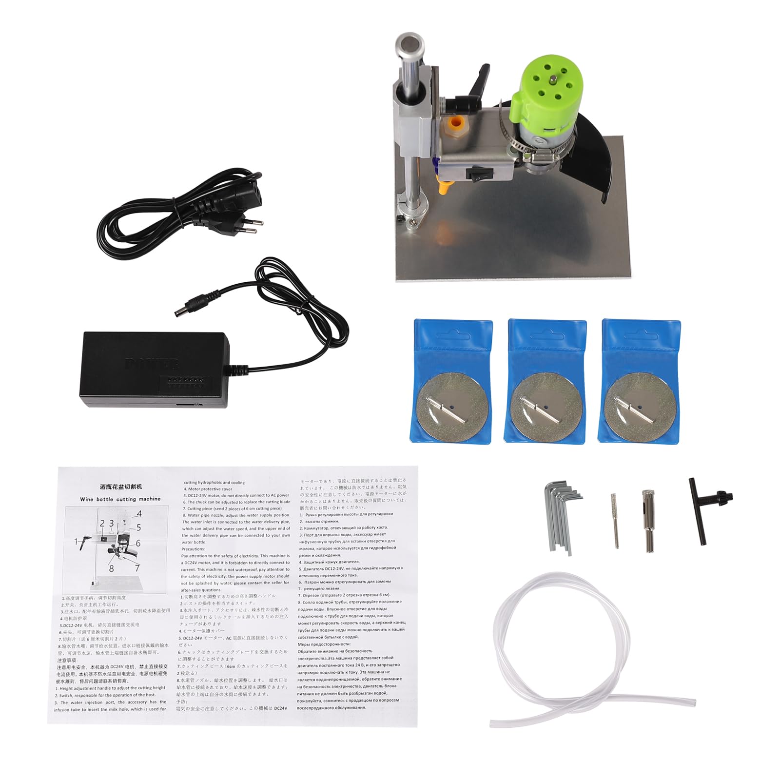 Taglierina elettrica per bottiglie di vetro, 6000 giri/min, 150 W, velocità regolabile, per bottiglie di vino/bicchiere di mare