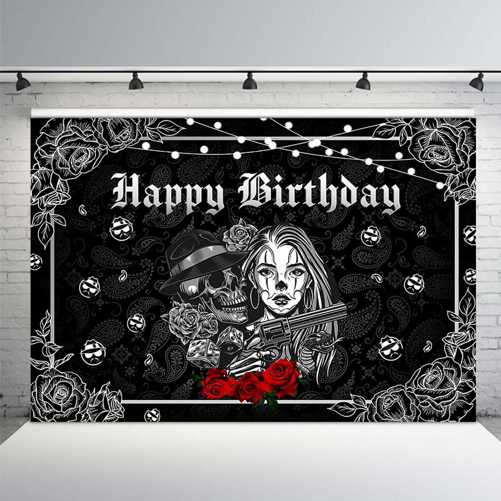 MEHOFOND 10x7ft Cholo Happy Birthday Backdrop Rose Flower Cholo Theme Photography Background Early 2000s Party for Teens Children Adult Portrait
