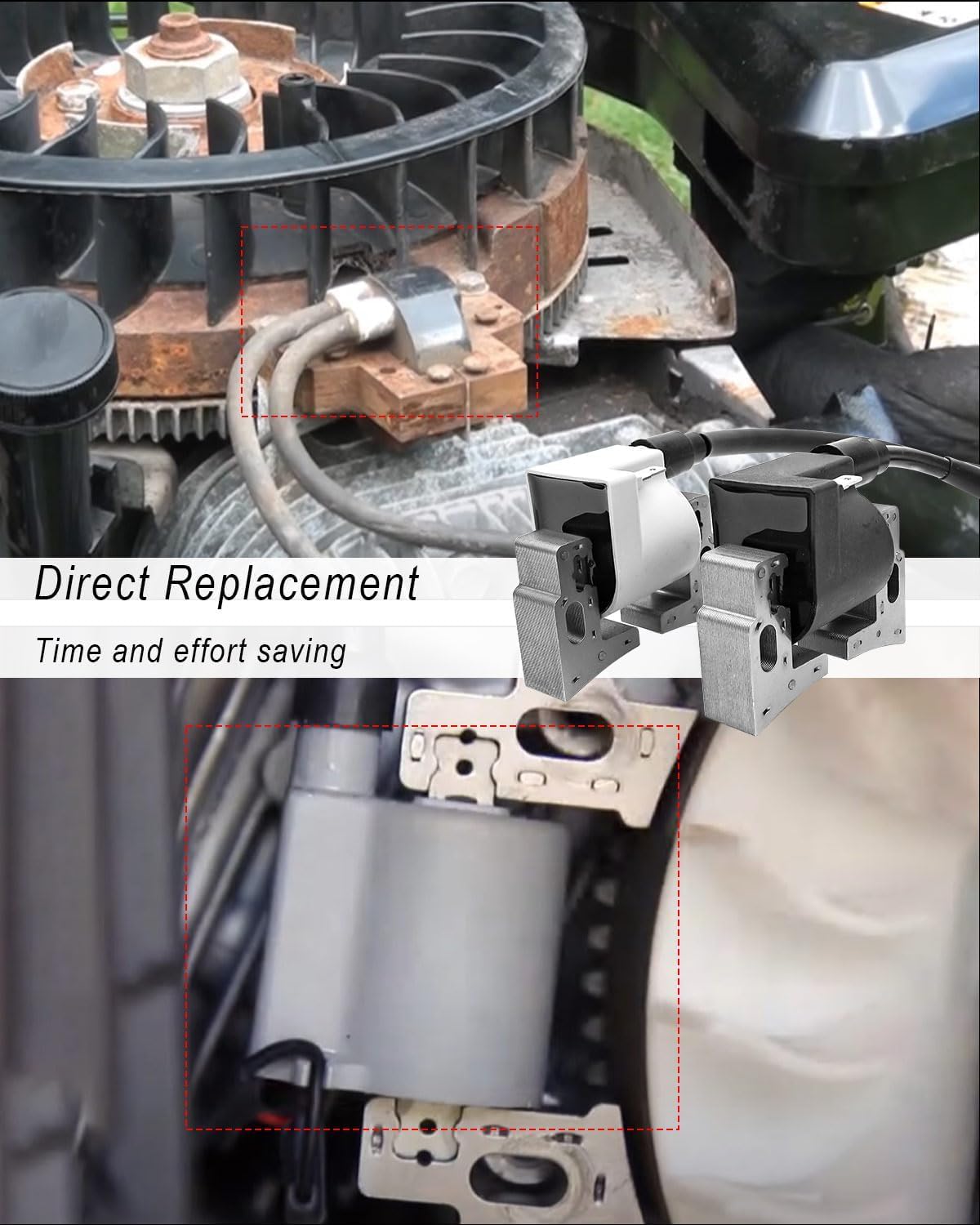 Left and Right Ignition Coil Replacement Fit for Harbor Freight Predator 670CC 22HP 61614 V-twin Engine Replace 30400-Z130110 30400-Z130210