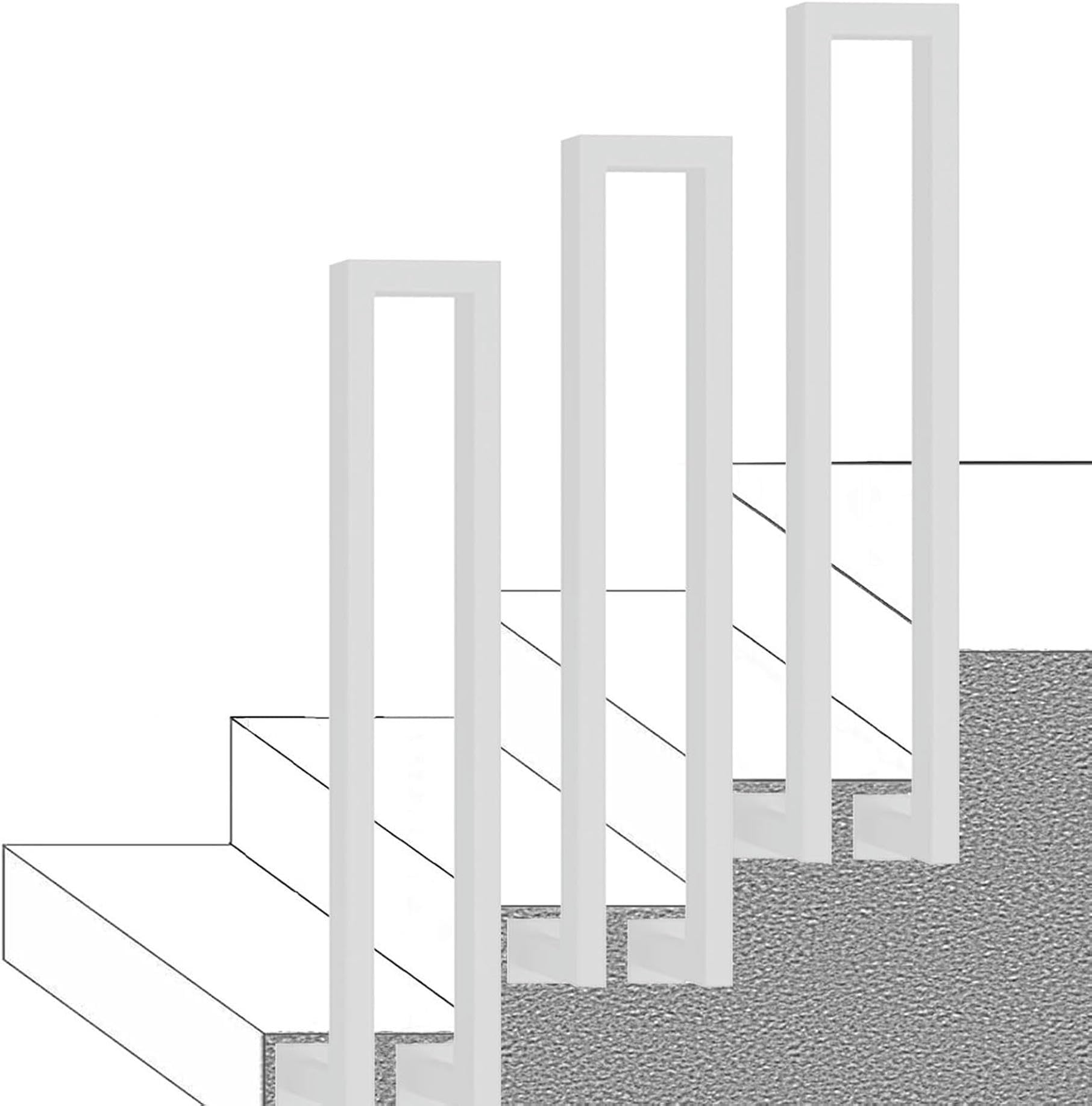 Metalowa balustrada schodowa, 35-100 cm, biała, ocynkowana rampa na 1 stopień, do użytku wewnątrz i na zewnątrz, balustrada schodowa 50 cm
