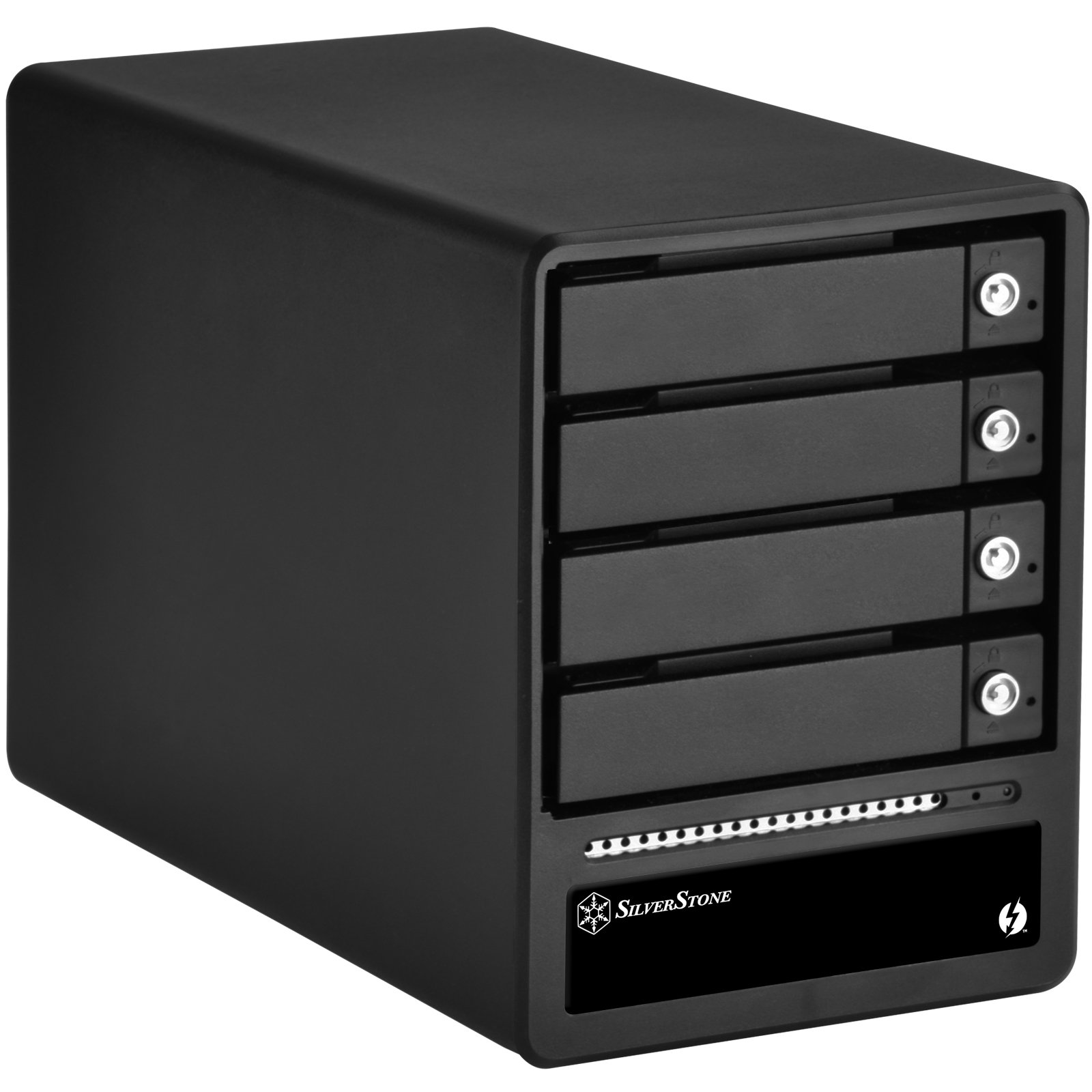 SilverStone SST-​TS433-​TB - Custodia per disco rigido esterno Thunderbolt 2, 4 bay RAID per supporto 2,​5 pollici per HDD o SSD, nero