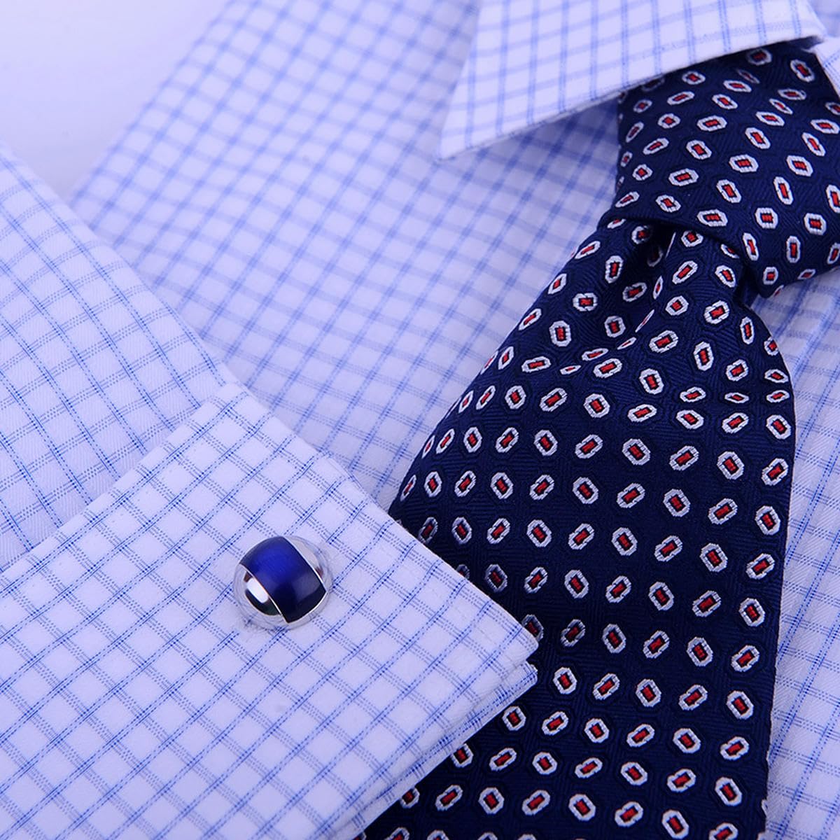 YAHOYA Boutons De Manchette Poisson Bleu - Accessoire Homme Élégant Pour Chemise Formelle Ou Décontractée