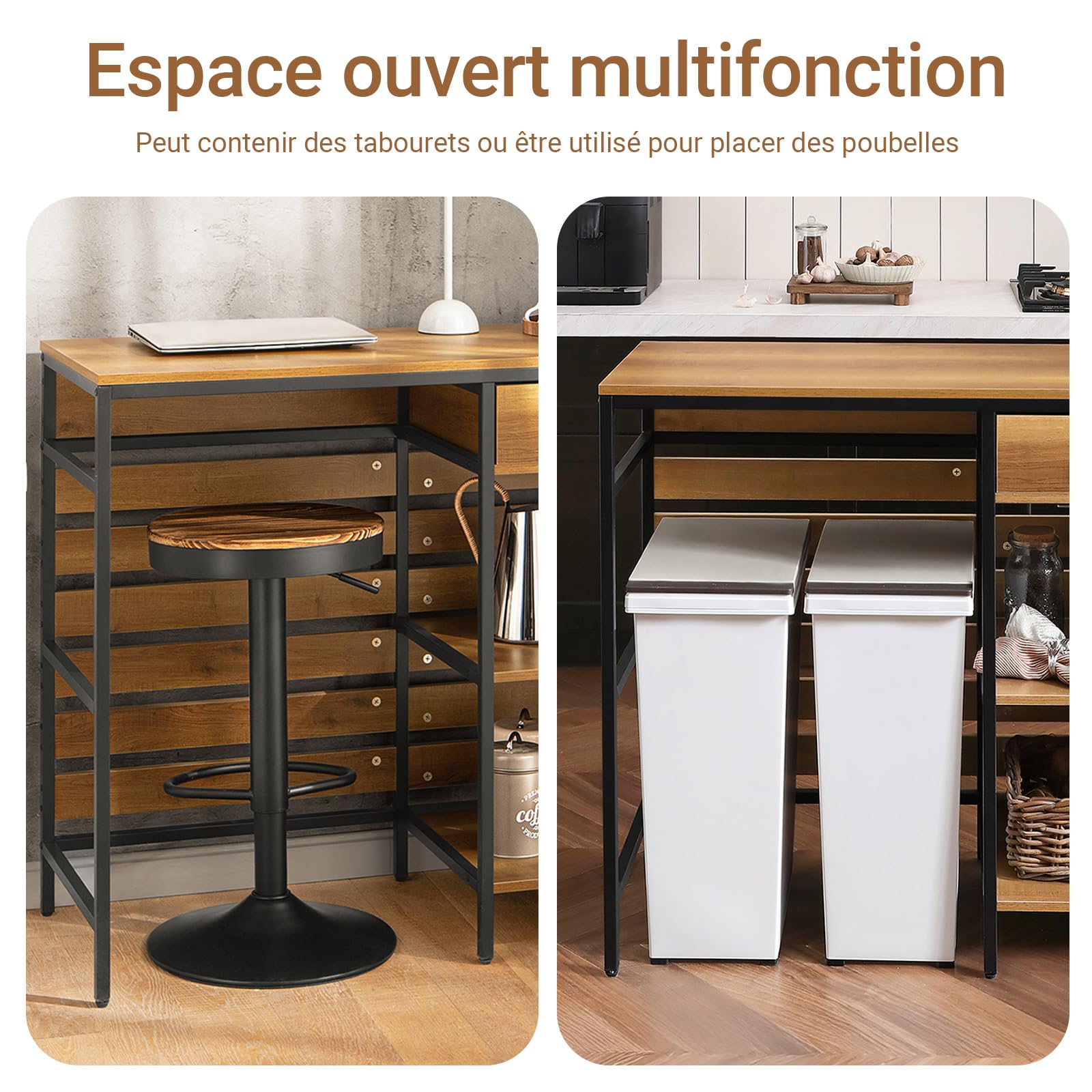 SoBuy Desserte de Cuisine Autoportante, tiroir & 2 étagères, 120x90x45cm