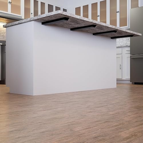 Miniatura 9 de Soporte de estante flotante de acero sólido resistente para isla oculta, 34 pulgadas, 1 unidad, soporte recto para estantes, proyectos de bricolaje,