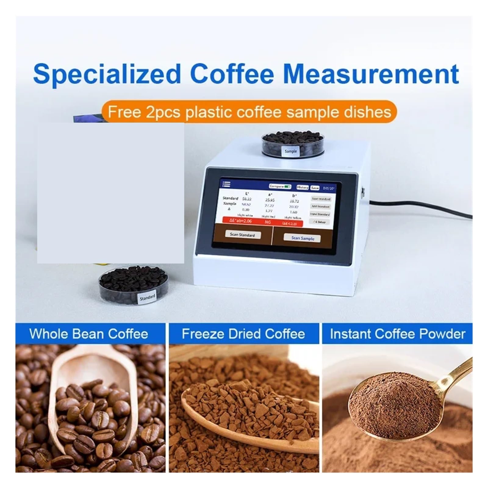 Kolorymetr, Miernik kolorymetru kawy, spektrofotometr SCAA Roast Degree Bean, analizator koloru palenia, profesjonalny LS177C