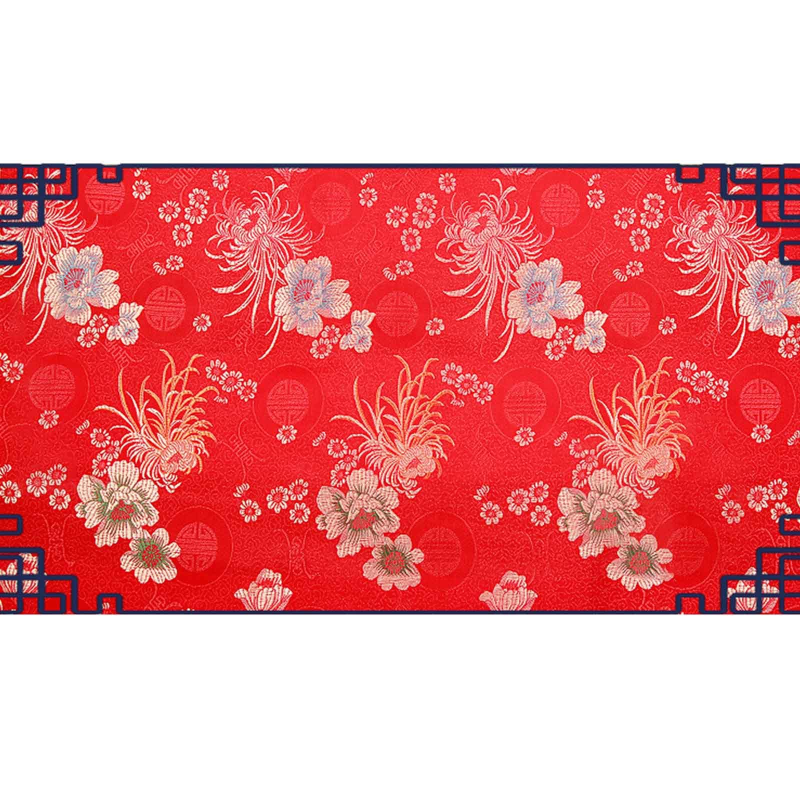 tkanina w kwiaty, Brokatowa satynowa tkanina kwiatowa do samodzielnego szycia, wzór kwiatowy chryzantemy, ręcznie robiony mebel, retro, wysokiej klasy cheongsam, 75X100 cm