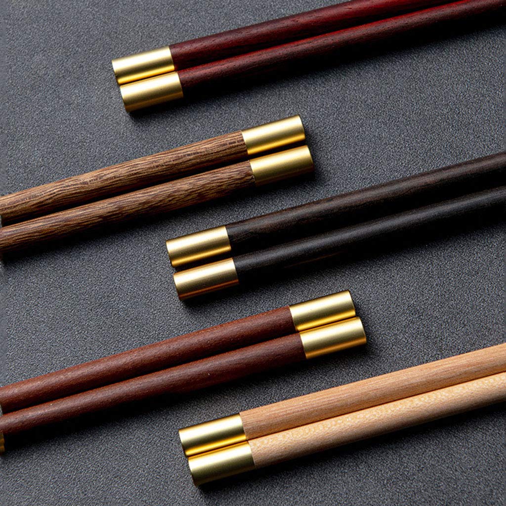 Coffret Cadeau de Baguettes réutilisables en Bois avec étui, Baguettes à Sushi japonaises Rondes, Baguettes Chinoises de Luxe en Bois Naturel, Baguettes antidérapantes, Baguettes l(B)