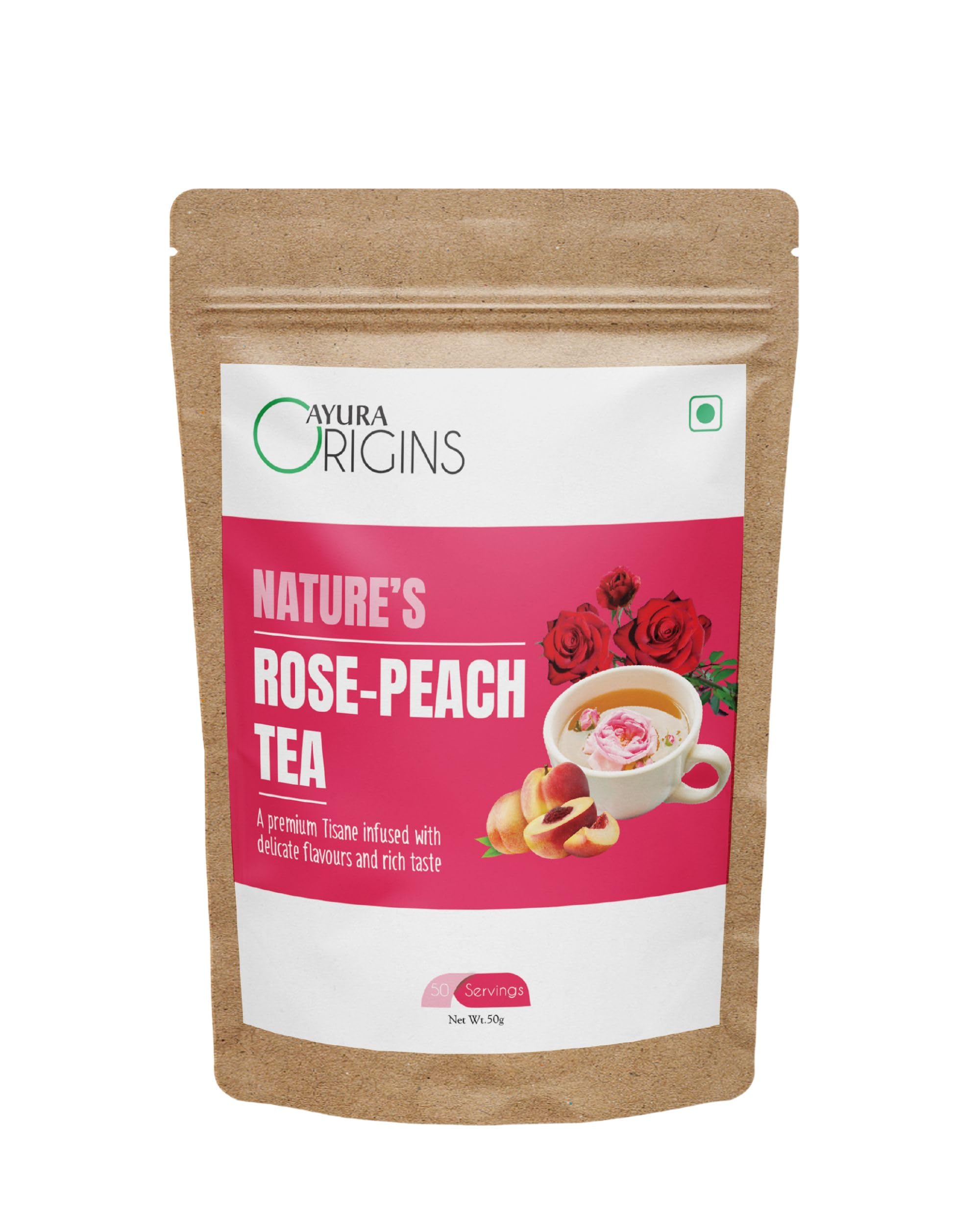 Ayura Origins Nature's Rose - Peach Tea - Soothing Infusion - 50g