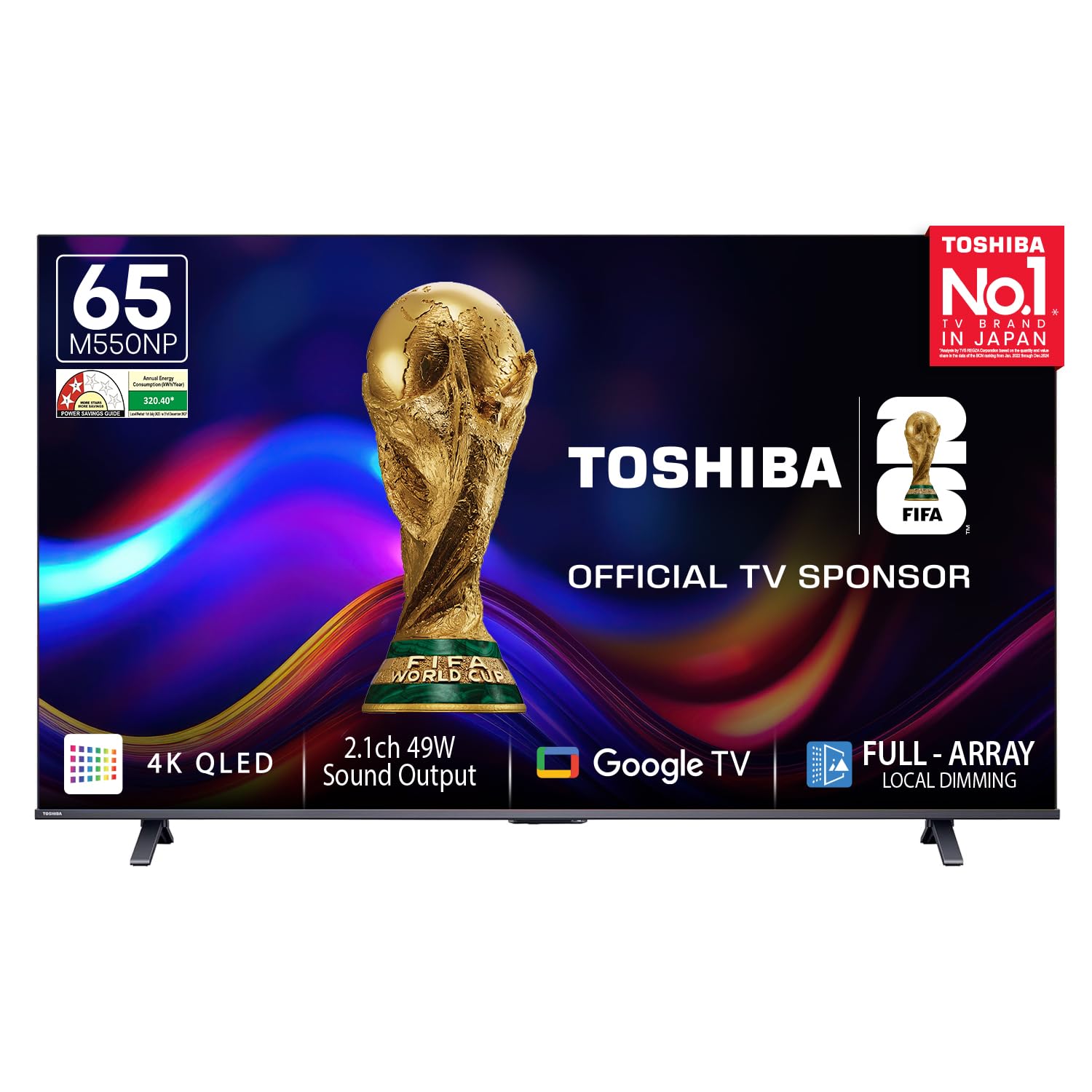 164 cm (65 Inches) 4K Ultra HD Smart QLED Google TV | Dolby Vision Atmos, HDR10+ | 2.1 CH 49W Powerful Speakers with Sub Woofer | VRR 120 Hz & Game Mode | REGZA Engine ZR | 65M550NP (Black)