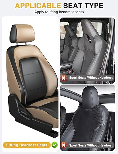 Miniatura 8 de Paquete de 2 organizadores de cuero para asiento trasero de automóvil con soporte para tableta, bandeja plegable para alimentos, bolsillos de