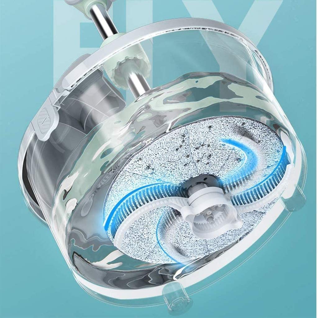 Sistema de Cubo para fregona giratoria: fregona giratoria de Microfibra con Cubo, Cabezales de fregona de Microfibra giratorios de 360 ​​Grados, Mango Ajustable para Limpieza del hogar Vision