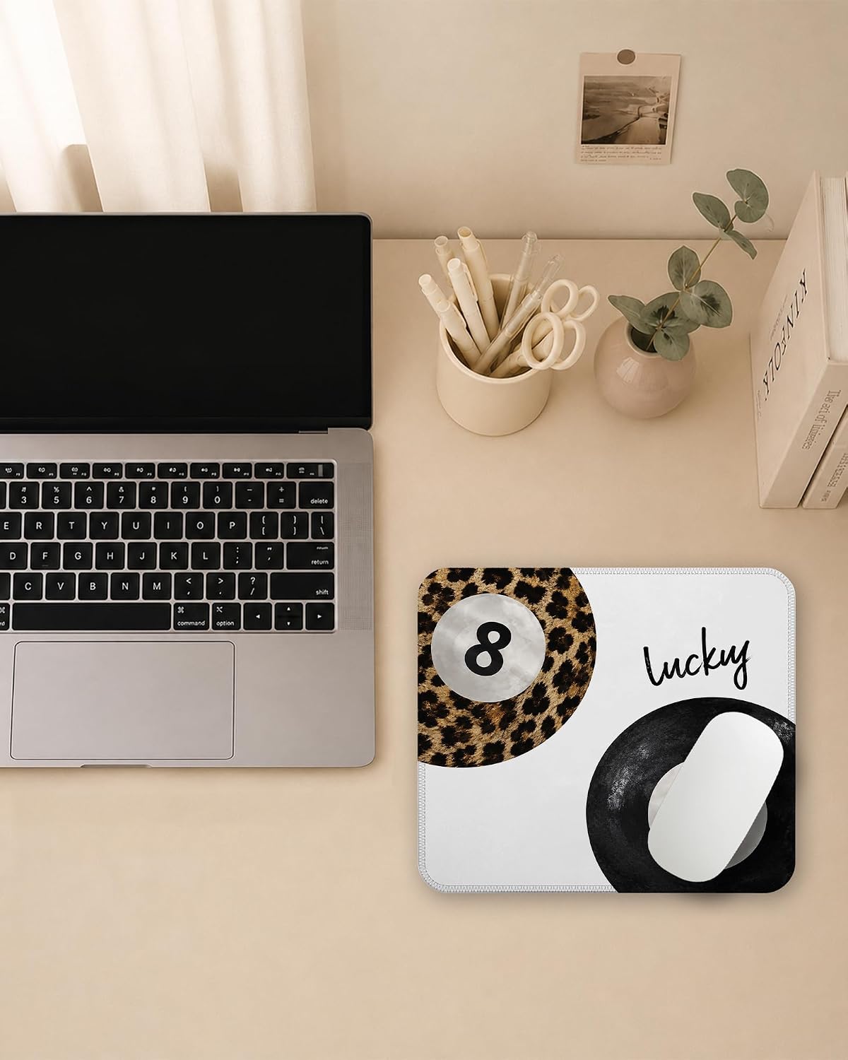 Lucky 8 Ball Leopard Print Mouse Pad 9.5x7.9in image 5