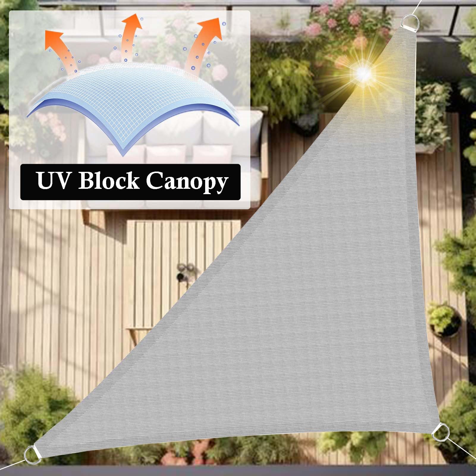 sonnensegel 7x7 dreieck 7 x 7 m dreieckiges Sonnensegel, UV-Blockierung, Sanddach, Abdeckung für Außenbereich, Terrasse, Hinterhof, Garten, Veranda, Durchlässige Markise mit verstärkten Ecken Garten Color:BLACK/BLACK Hängesessel Ikea, Familie, Kind vintage classic cool