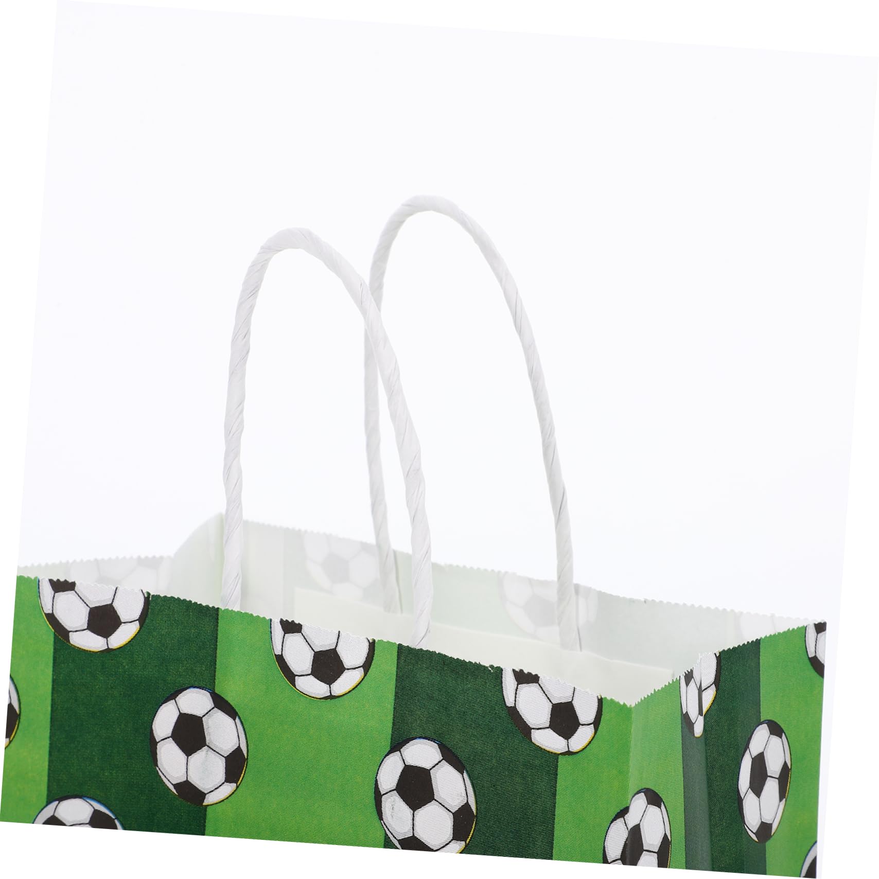 ibasenice 60stücke Fußball-muster Papiertüten Mit Griffen Robuste Und Mitgebsel-taschen Für Fußball-partys Kindergeburtstage Shower Und Mehr