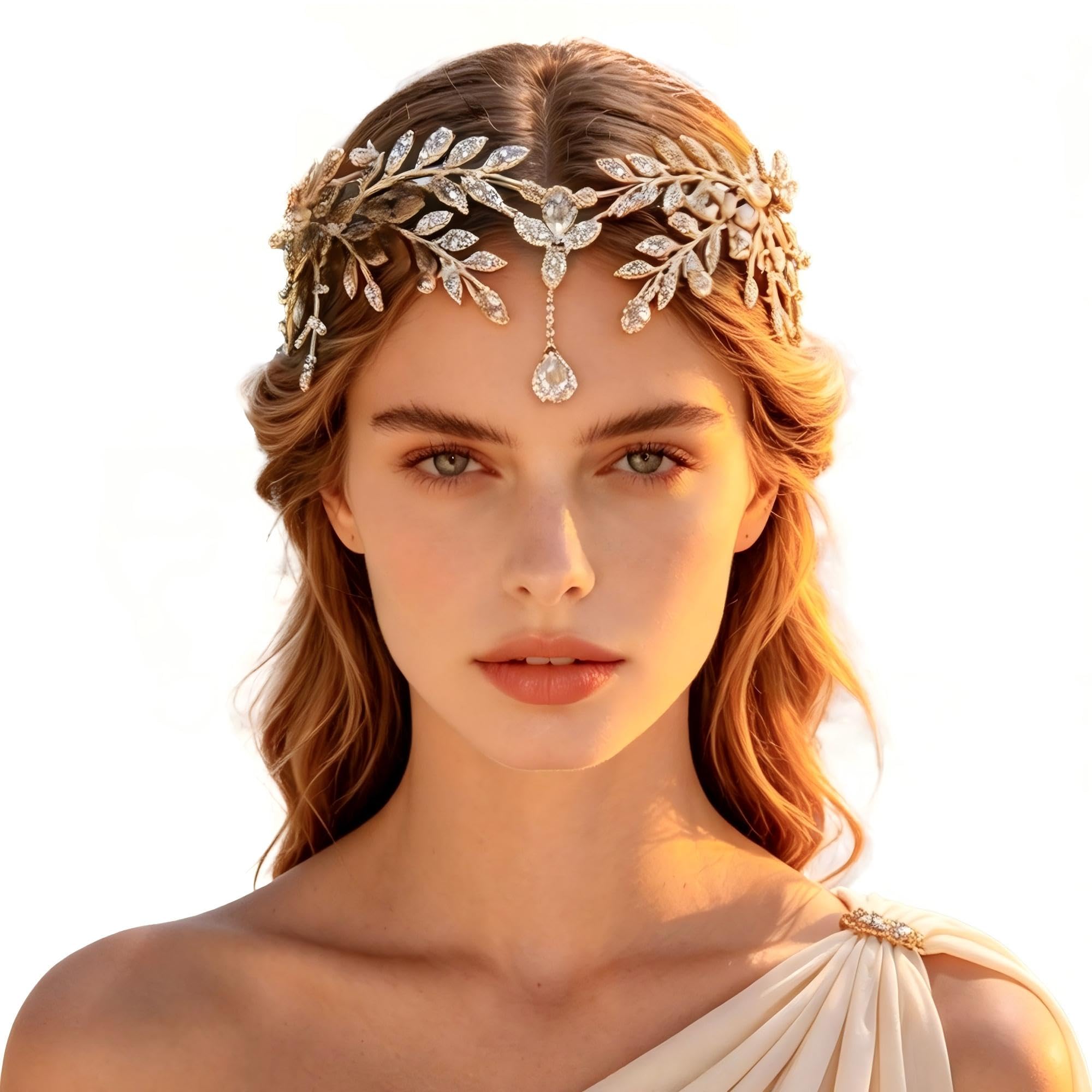 LaVenty Luxury Leaf Tiara Crown Elf Headpiece