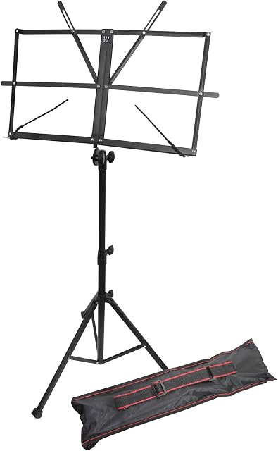 Windsor 050151-BK Adjustable Folding Sheet Music Stand with Carry Case Black