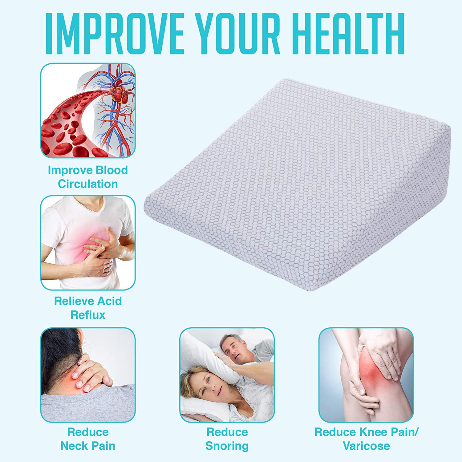 Cooling Wedge Pillow 10 Inch Bed Wedge Pillow 24 Inch Wide Incline