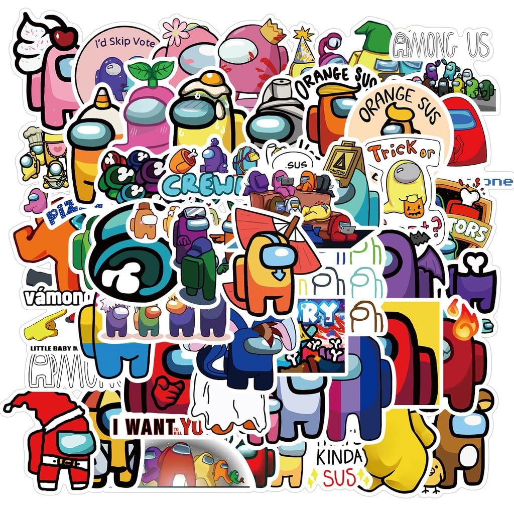 Sticker Fever- 50 Cute Among Us Waterproof Stickers Multicolour for Laptops/Mobile/Sakeboards/Books/Fridge etc. (B0CLKL6GZ6) Amazon Price History, Amazon Price Tracker