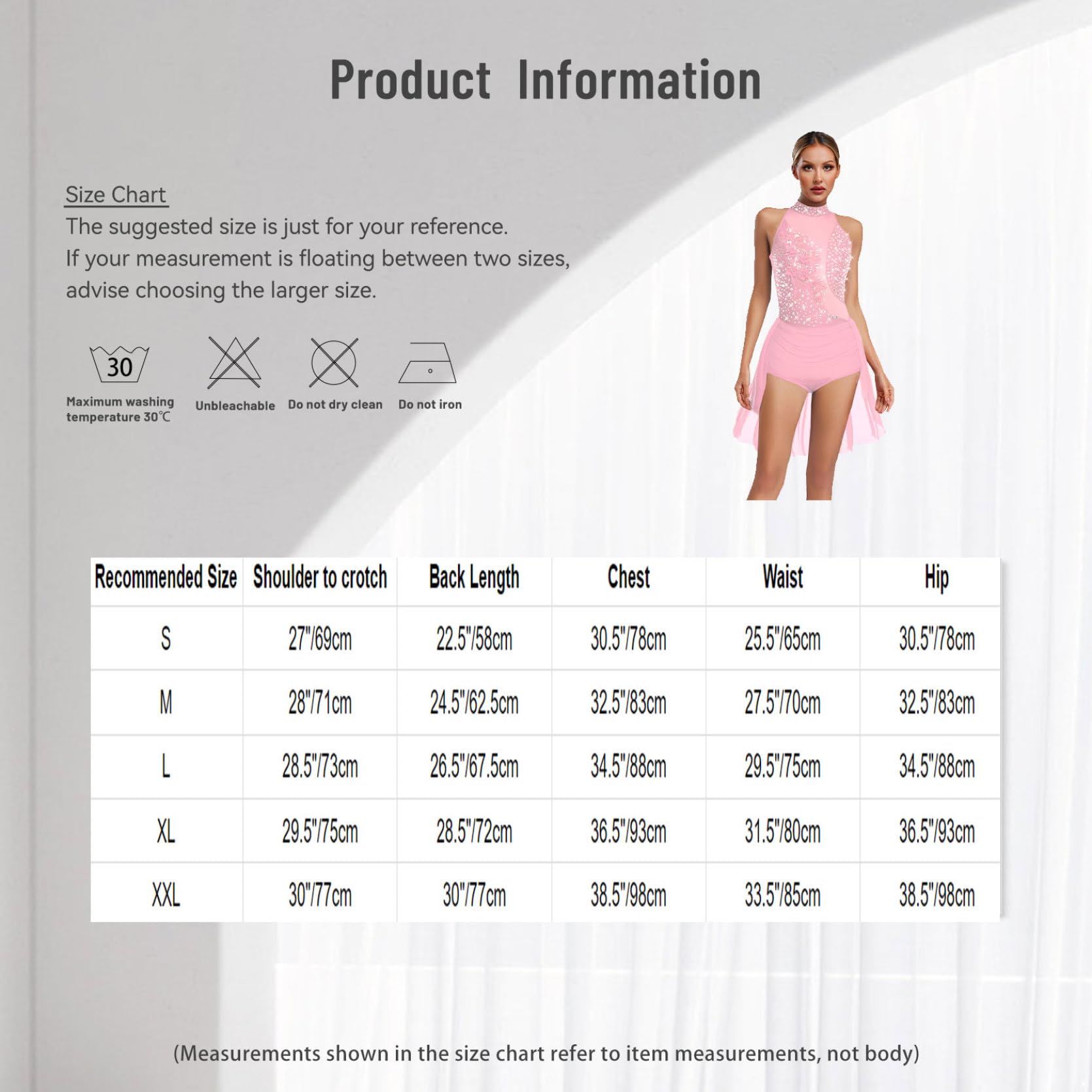 inlzdz Donne Body a Pattinaggio Artistico con Paillettes e Applique 3D Leotard Ginnastica Vestito da Balletto Classica Abito da Prestazioni sul Palco Dancewear