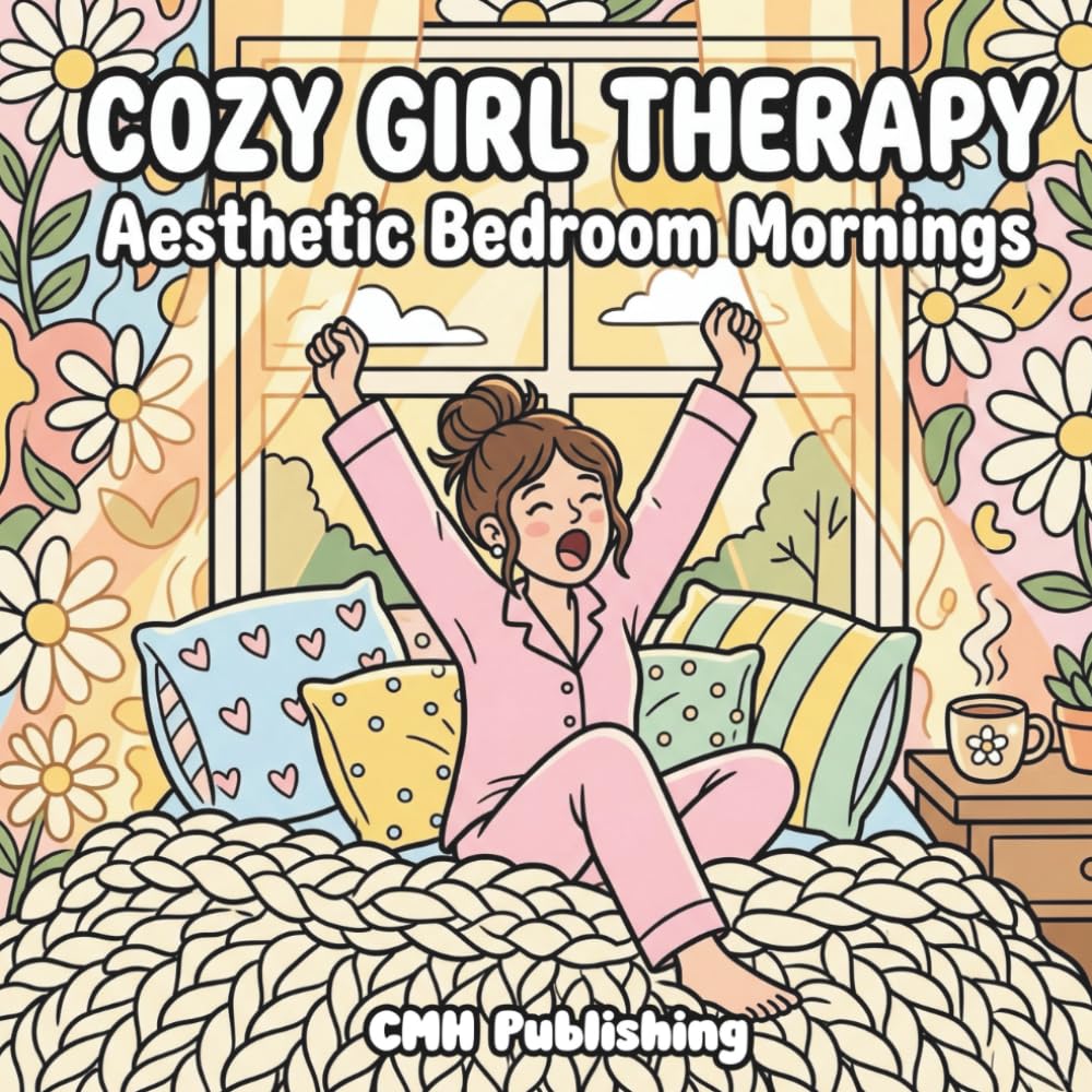 Cozy Girl Therapy: Aesthetic Bedroom Mornings: 30 Bold & Easy Coloring Book with Chunky Knits, Soft Stretching, and Slow Living Vibes (Cozy Girl Life)