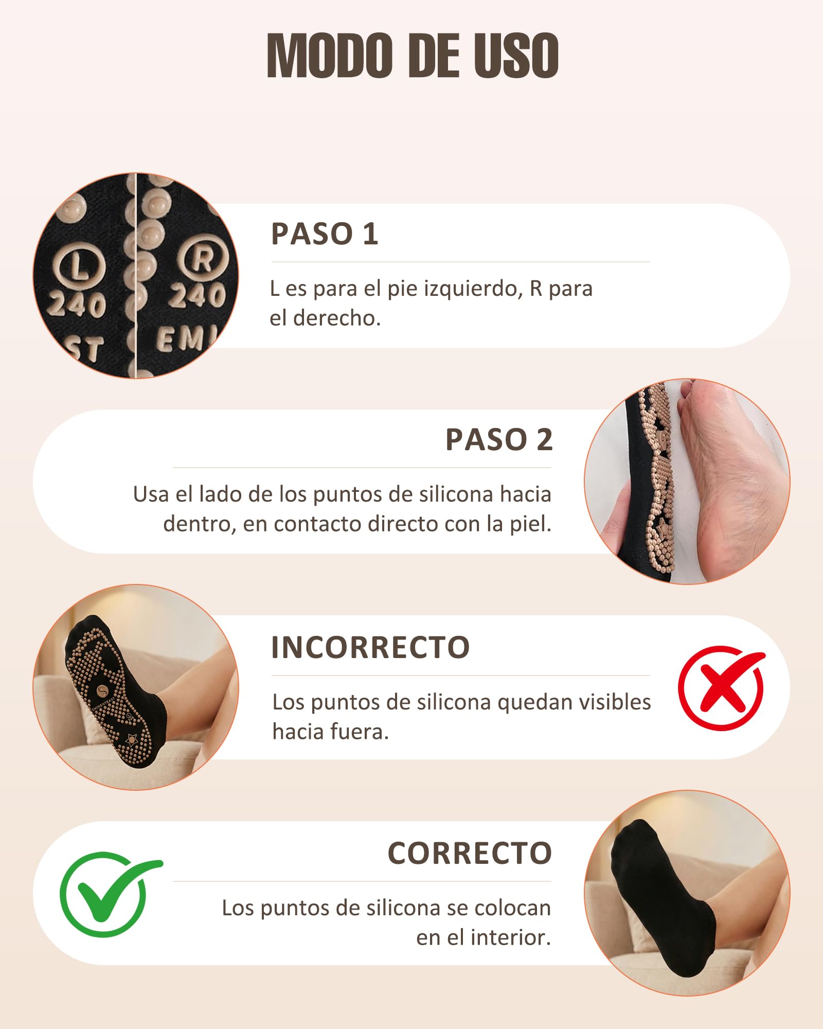 Calcetines de Acupresión y Reflexología para Masaje de Pies – Calcetines de Acupuntura con Puntos de Presión – Regalo para Mujeres, Hombres y Mayores 44-45